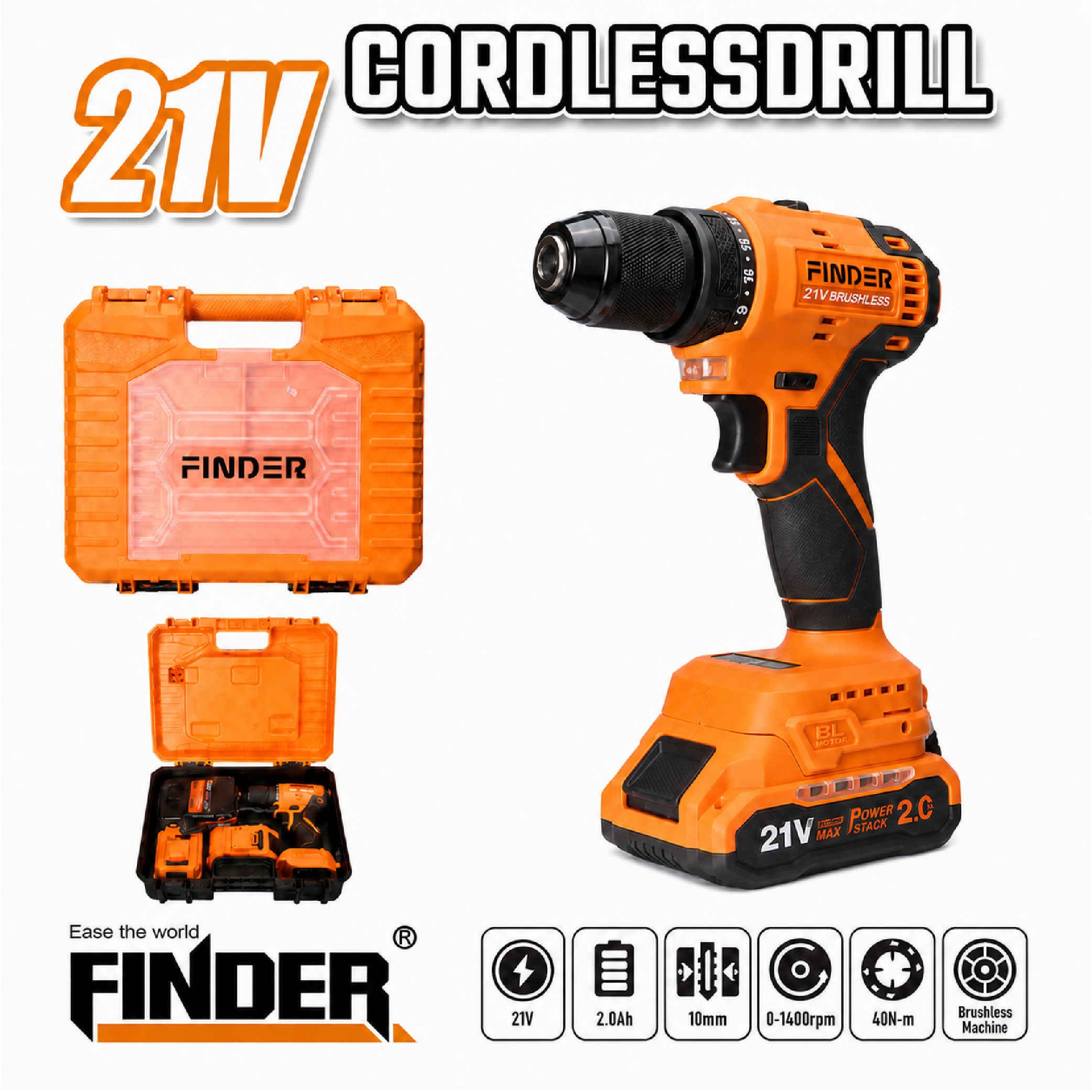 Brushless Cordless Drill Set - 21V