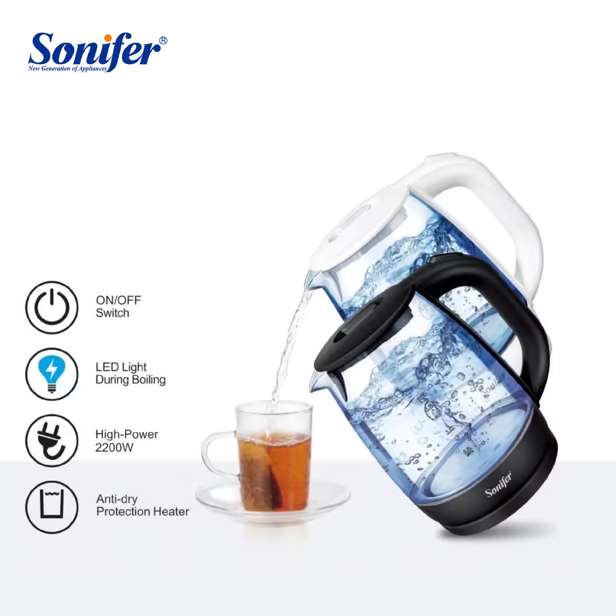 Sonifer - Glass Electric Kettle - 1.7L