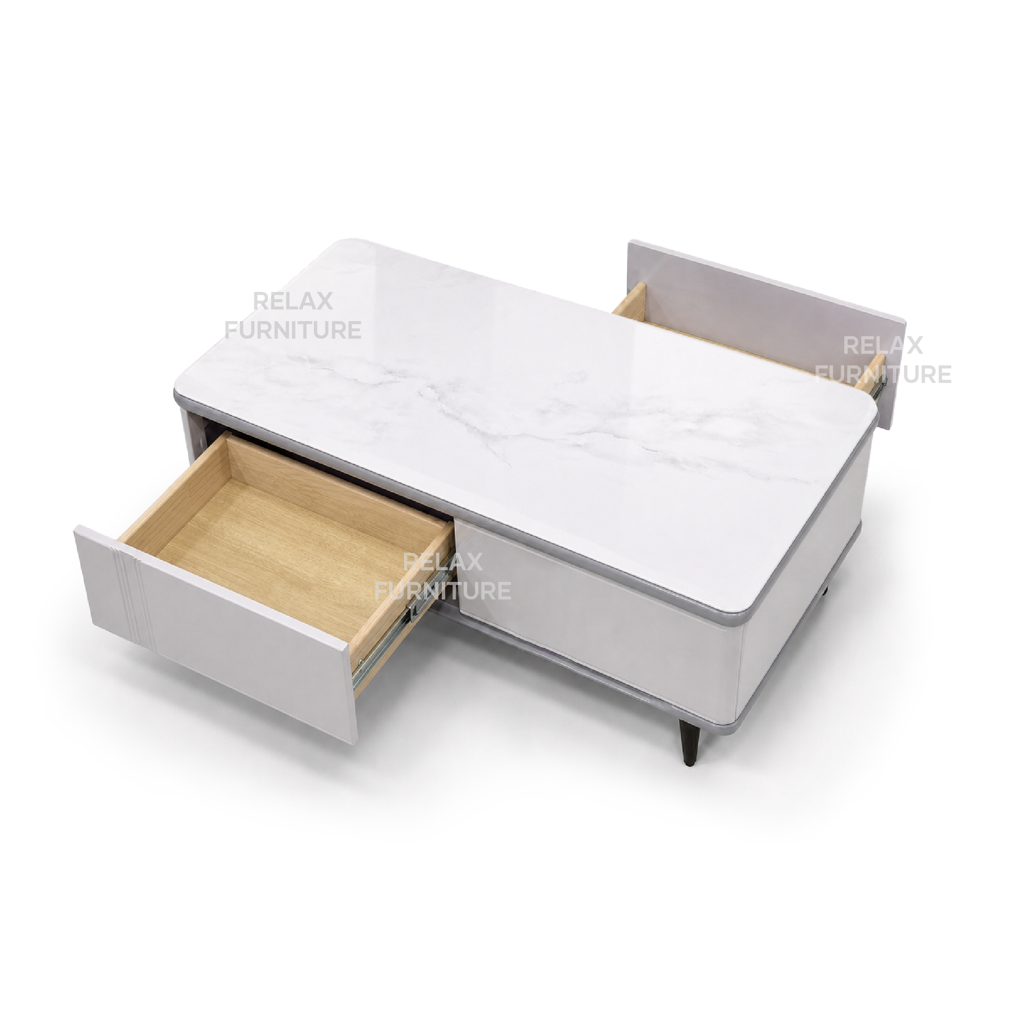 Coffee Table - 2 drawer - Glass Top