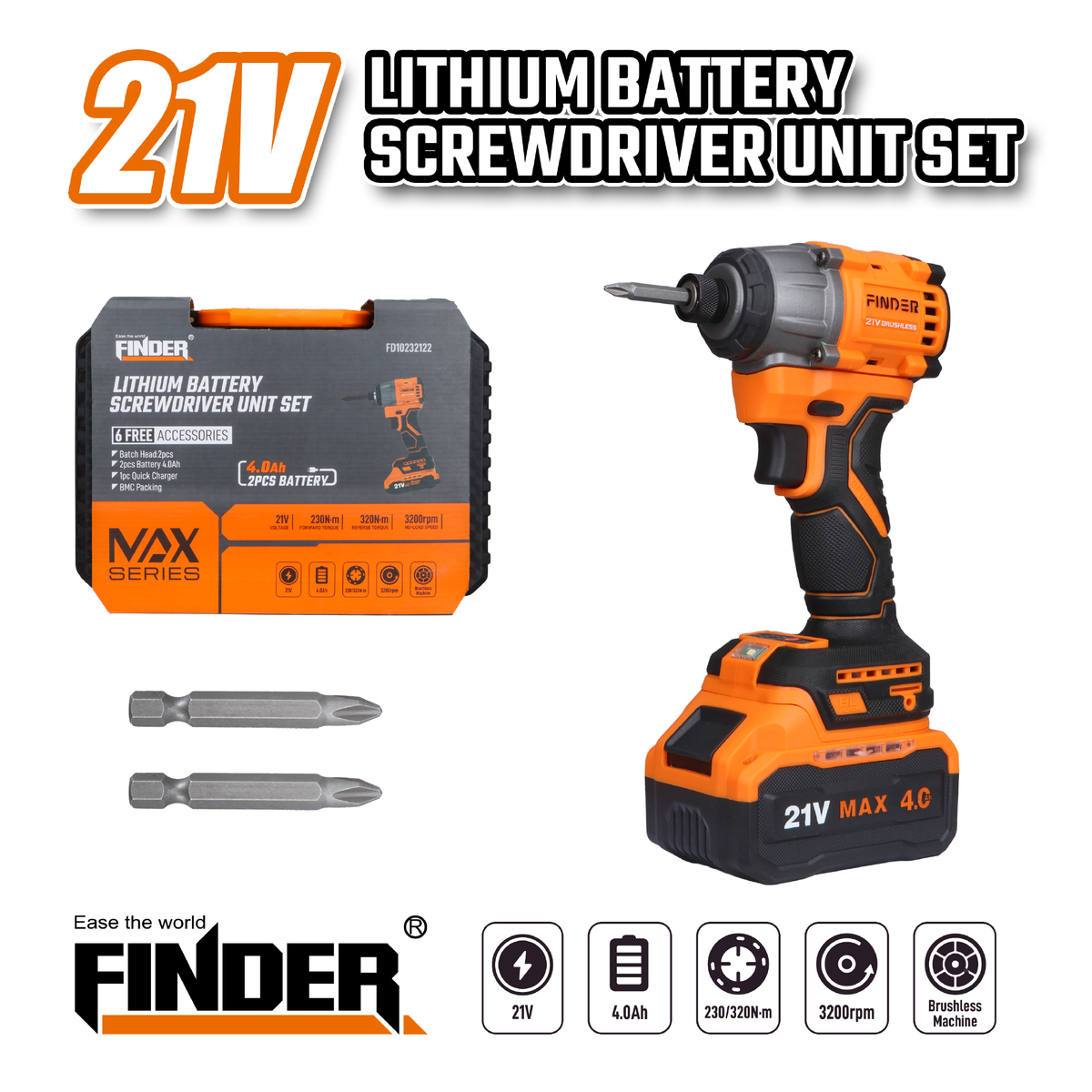 Brushless Cordless Impact Wrench set - 21V