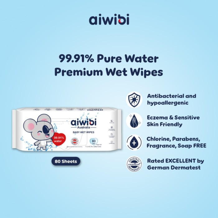 AIWIBI - 99.91% Pure Water - Wet Wipes (80pcs)