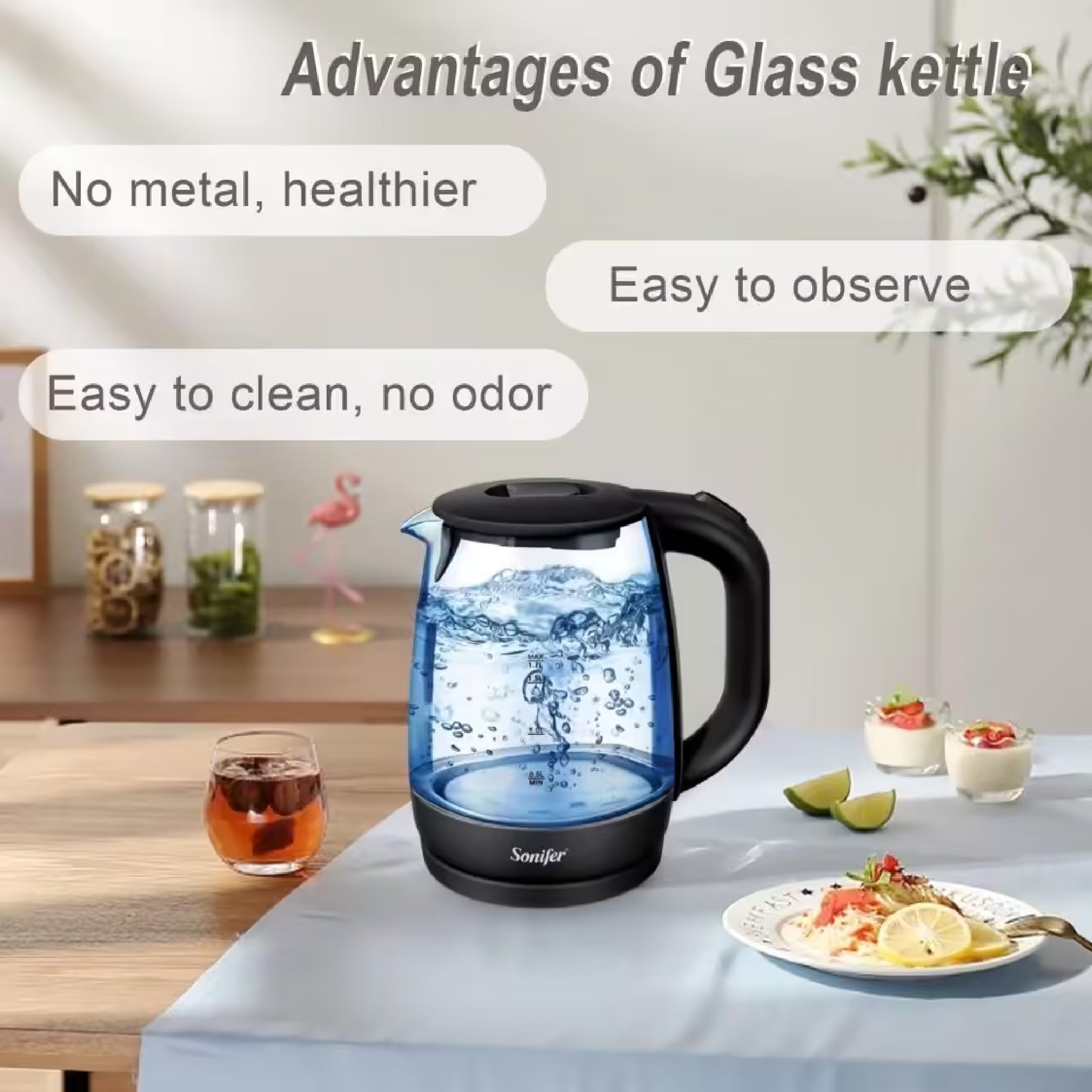 Sonifer - Glass Electric Kettle - 1.7L