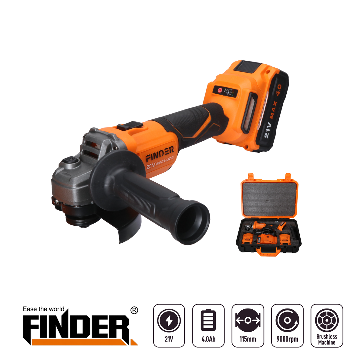 Brushless Cordless Angle Grinder - 21V