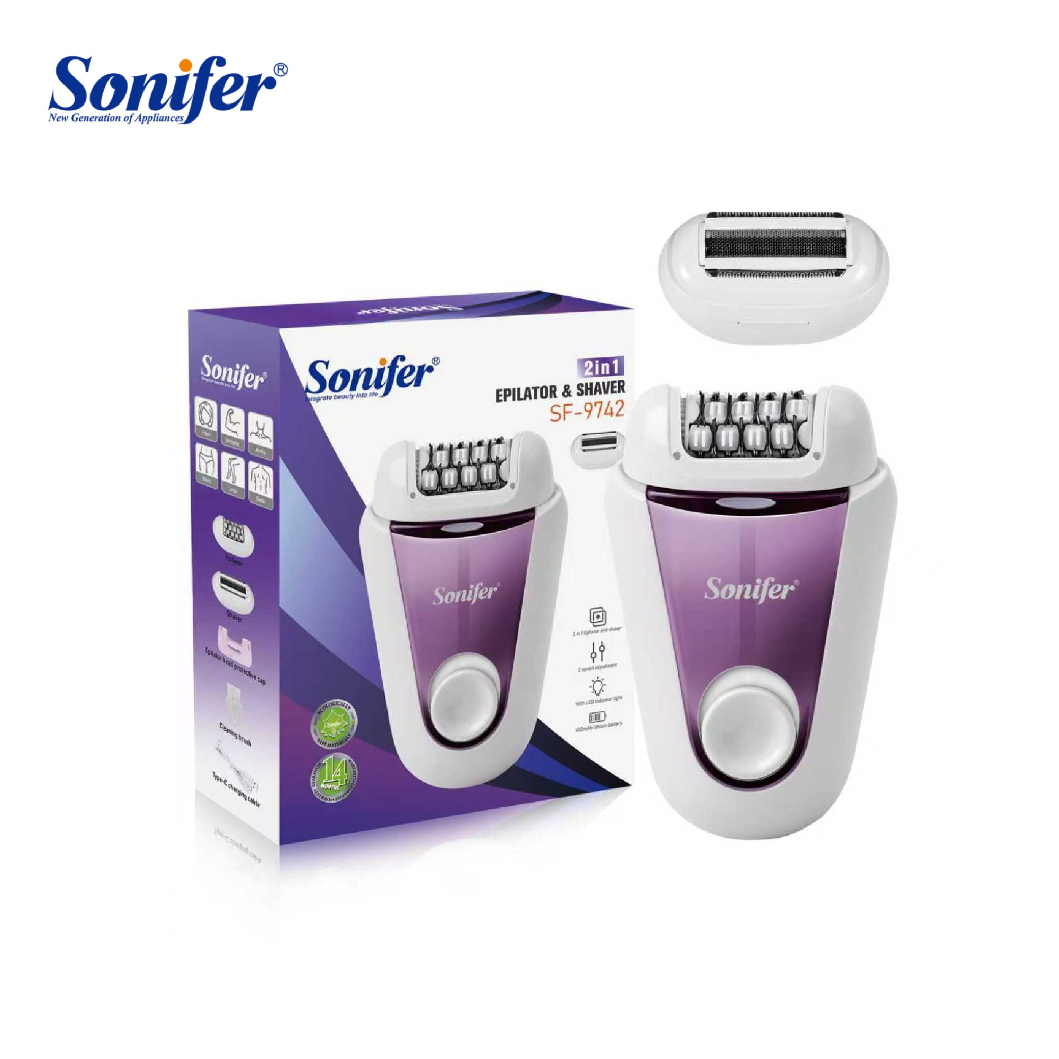 Sonifer - 2-in-1 Epilator & Shaver