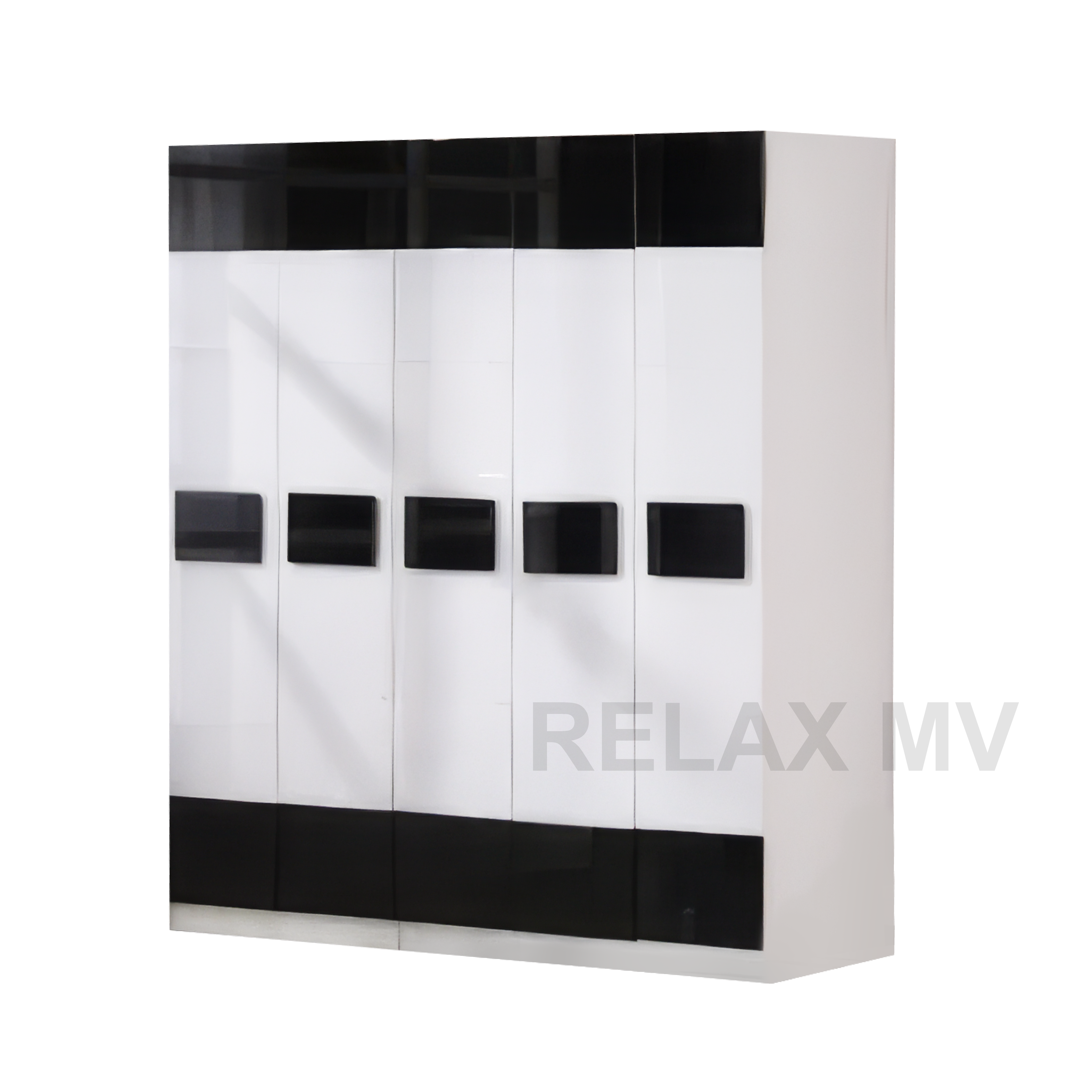 Glossy Fiber Paint Coated Storage Bedroom set