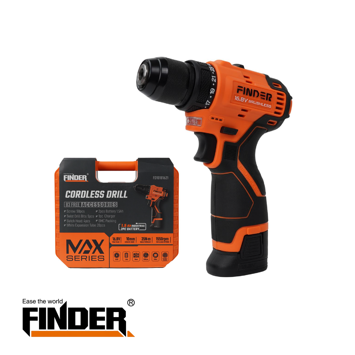 Brushless Cordless Drill Set - 16.8V