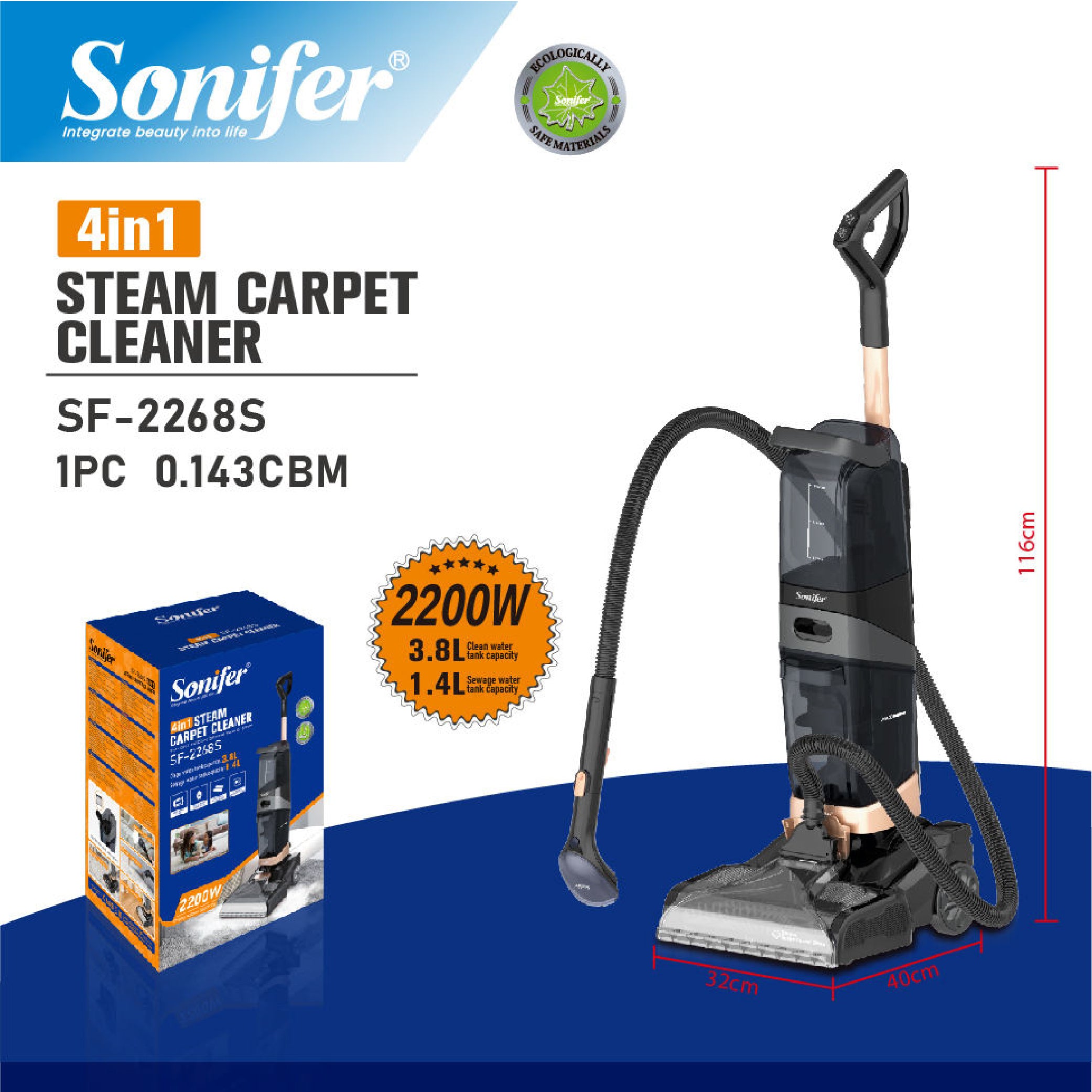 Sonifer - 4in1 Steam Carpet Cleaner