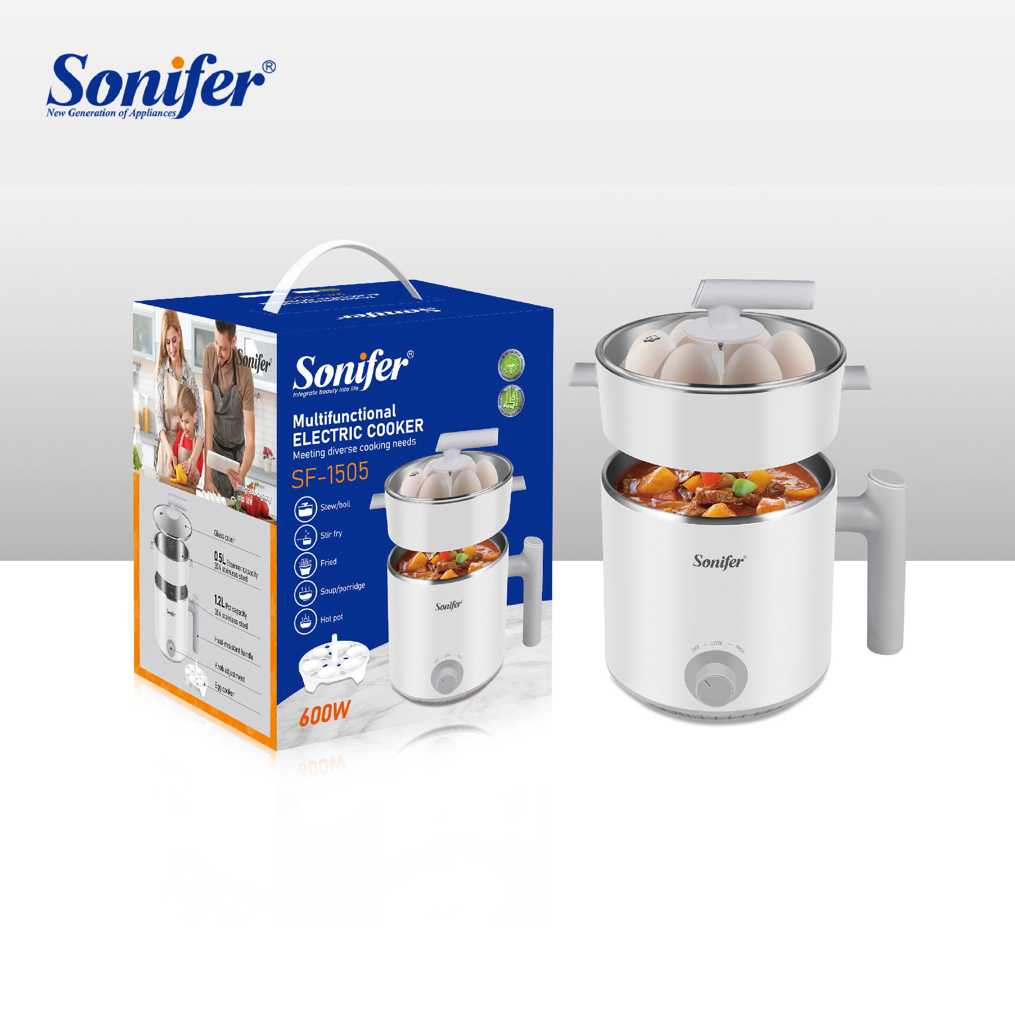 Sonifer - Electric Cooker - 0.5L+1.2L