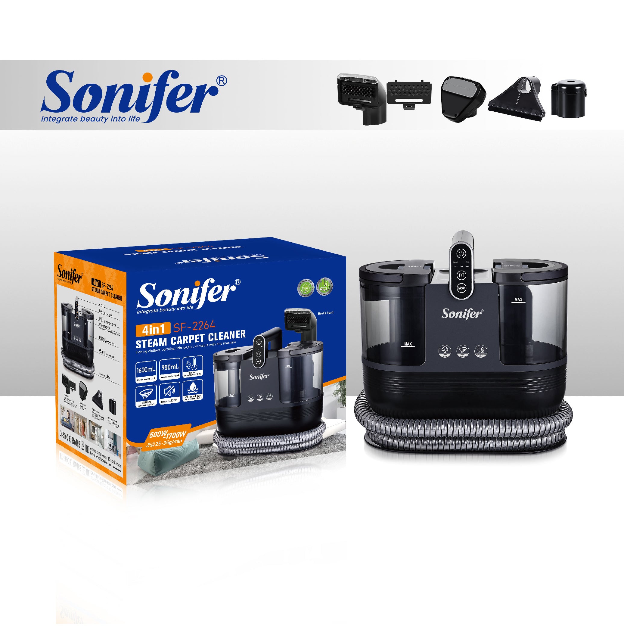 Sonifer - Multifunctional Sofa / Carpet Steam vacuum cleaner