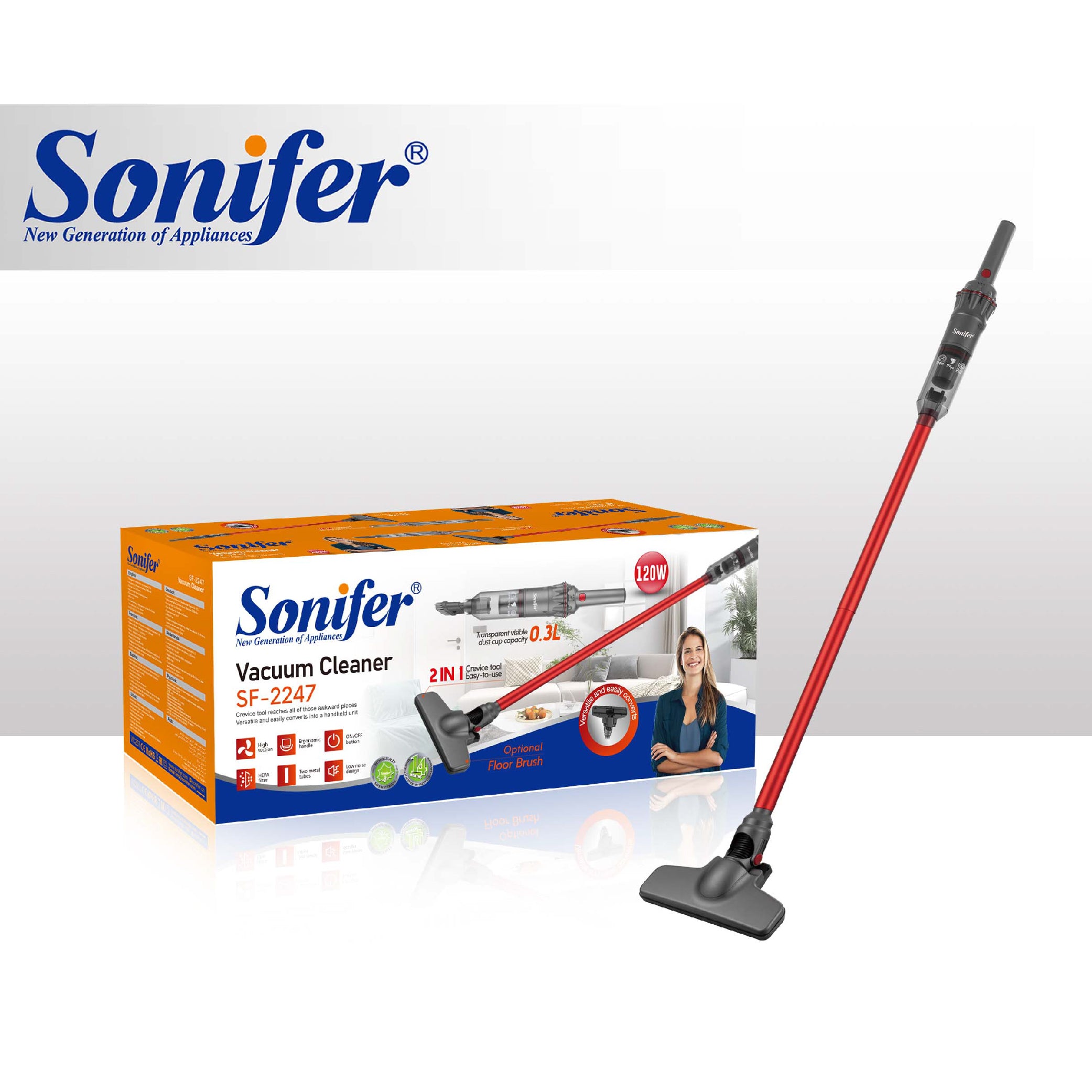 Sonifer - Cordless vacuum cleaner - 0.3L