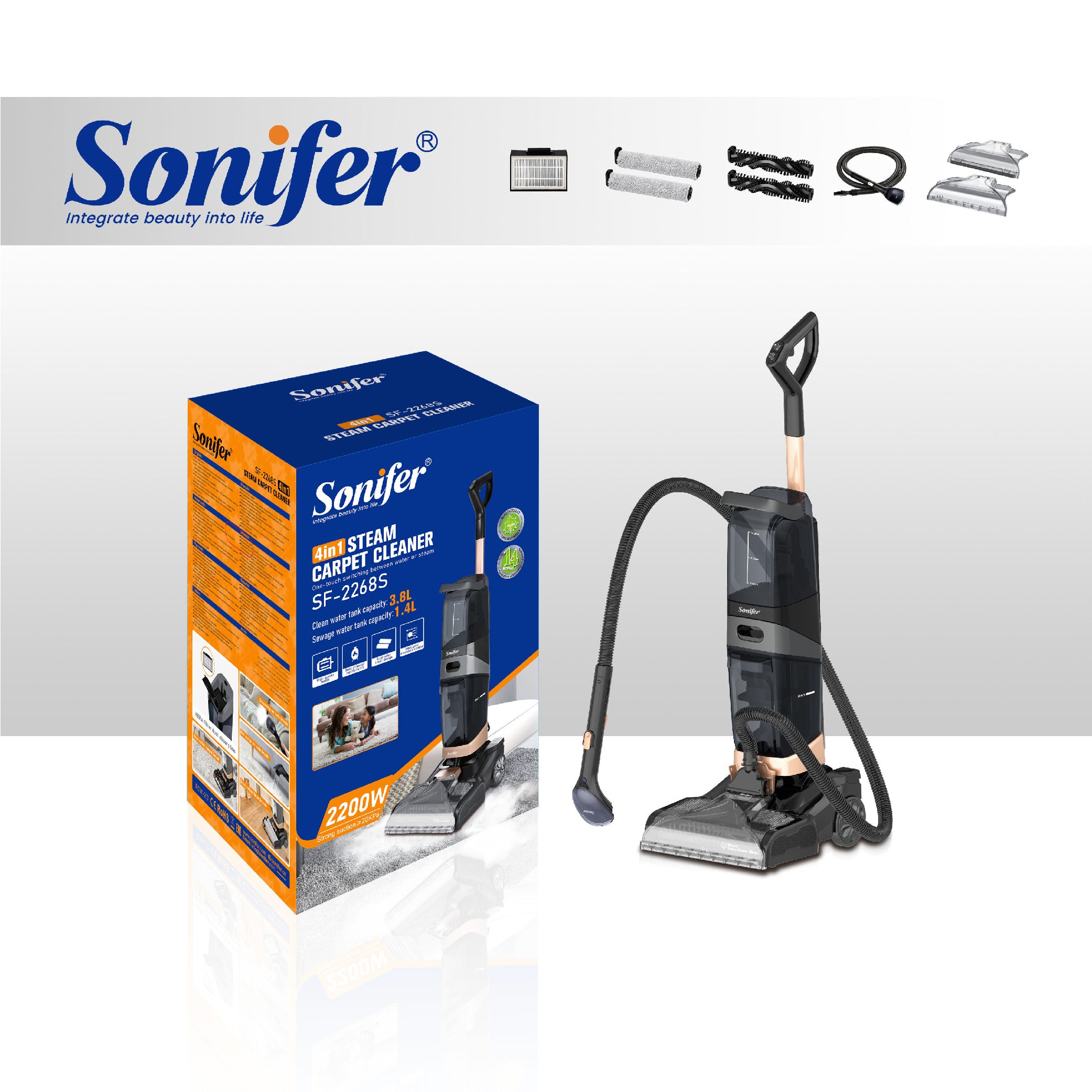 Sonifer - 4in1 Steam Carpet Cleaner