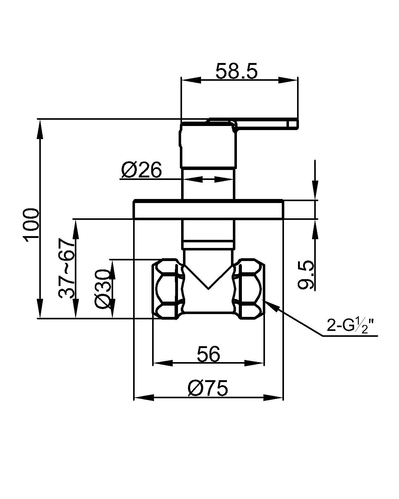 Single cold water valve - Brass - Chrome