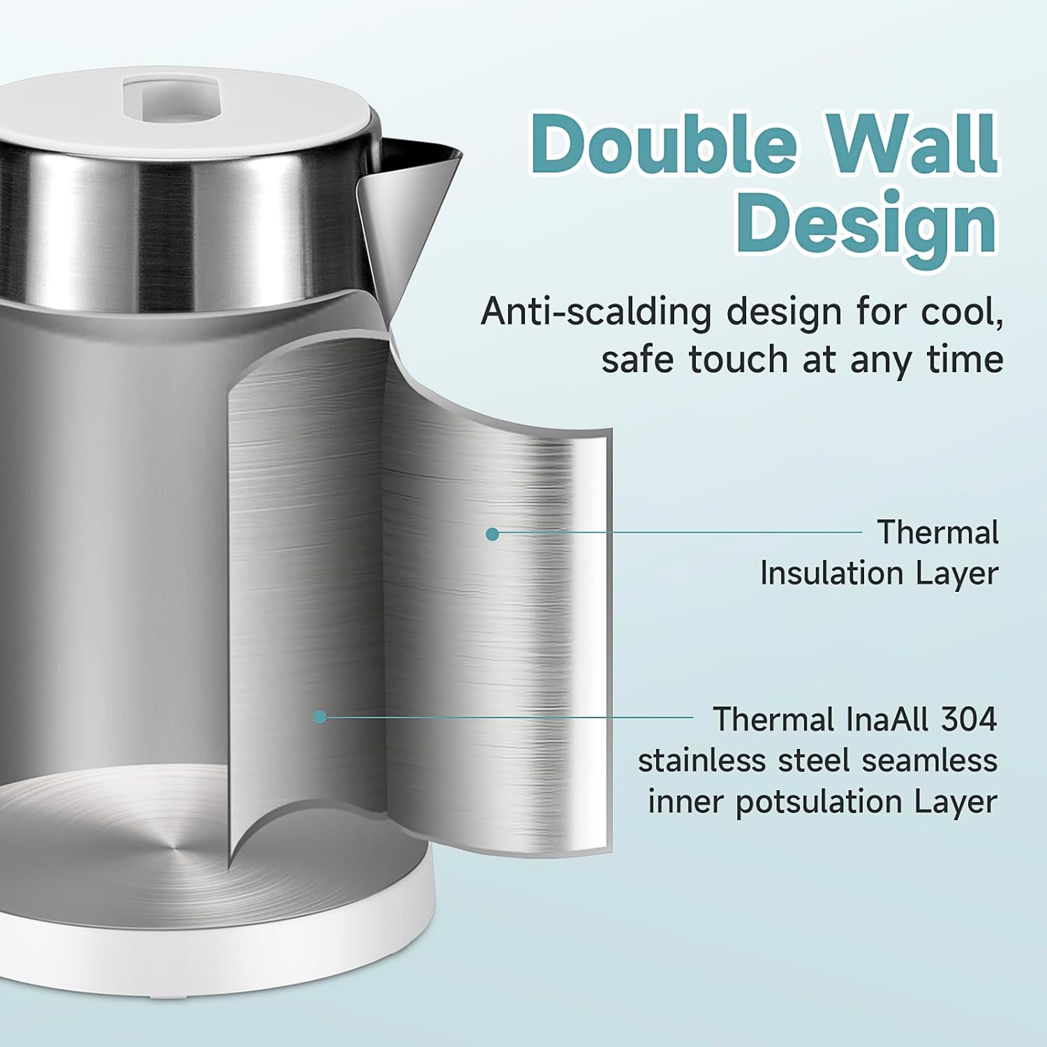 Electric kettle - 0.8 L (SS)