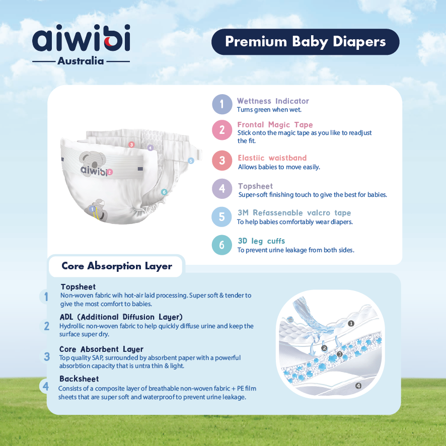 AIWIBI Diapers - L - 48pcs