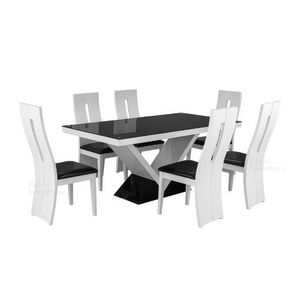 Dining set (1+6) white
