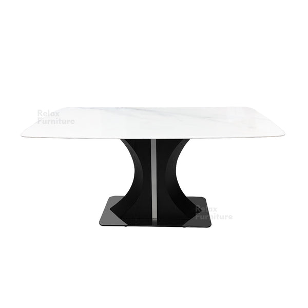 Dining table - Marble top  - solid wood base