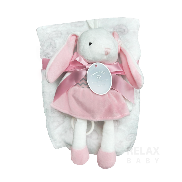 Baby blanket with soft toy