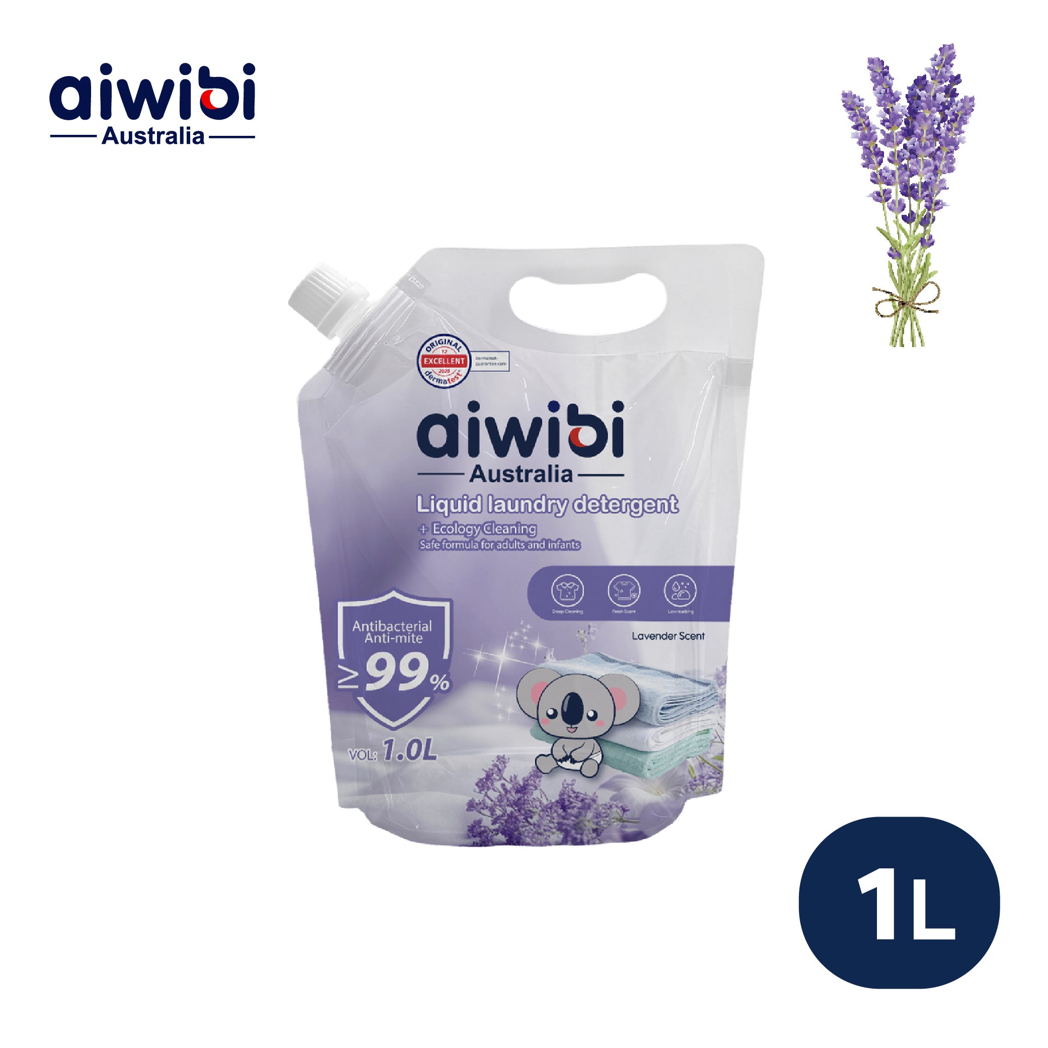 Aiwibi - Antibacterial Laundry Detergent - Lavender - 1 L