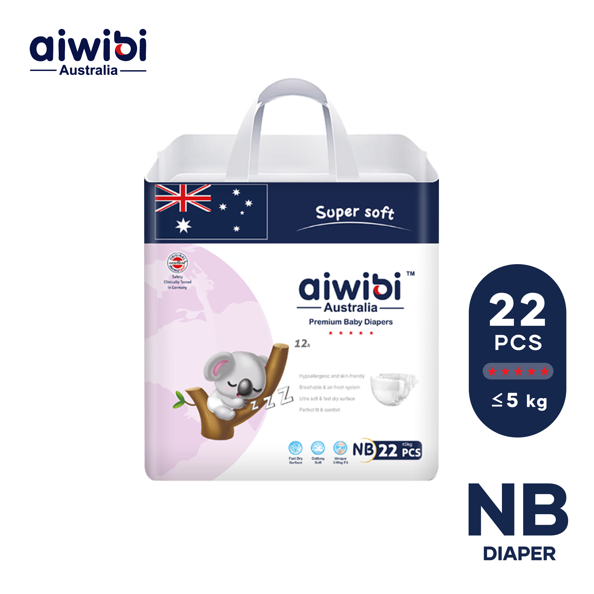 AIWIBI Diapers - NB - 22pcs