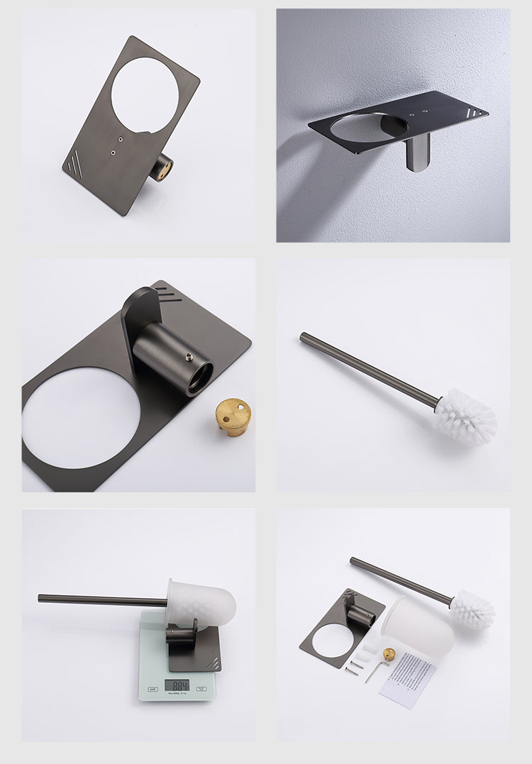 Toilet brush holder -Brass - Gun Metal