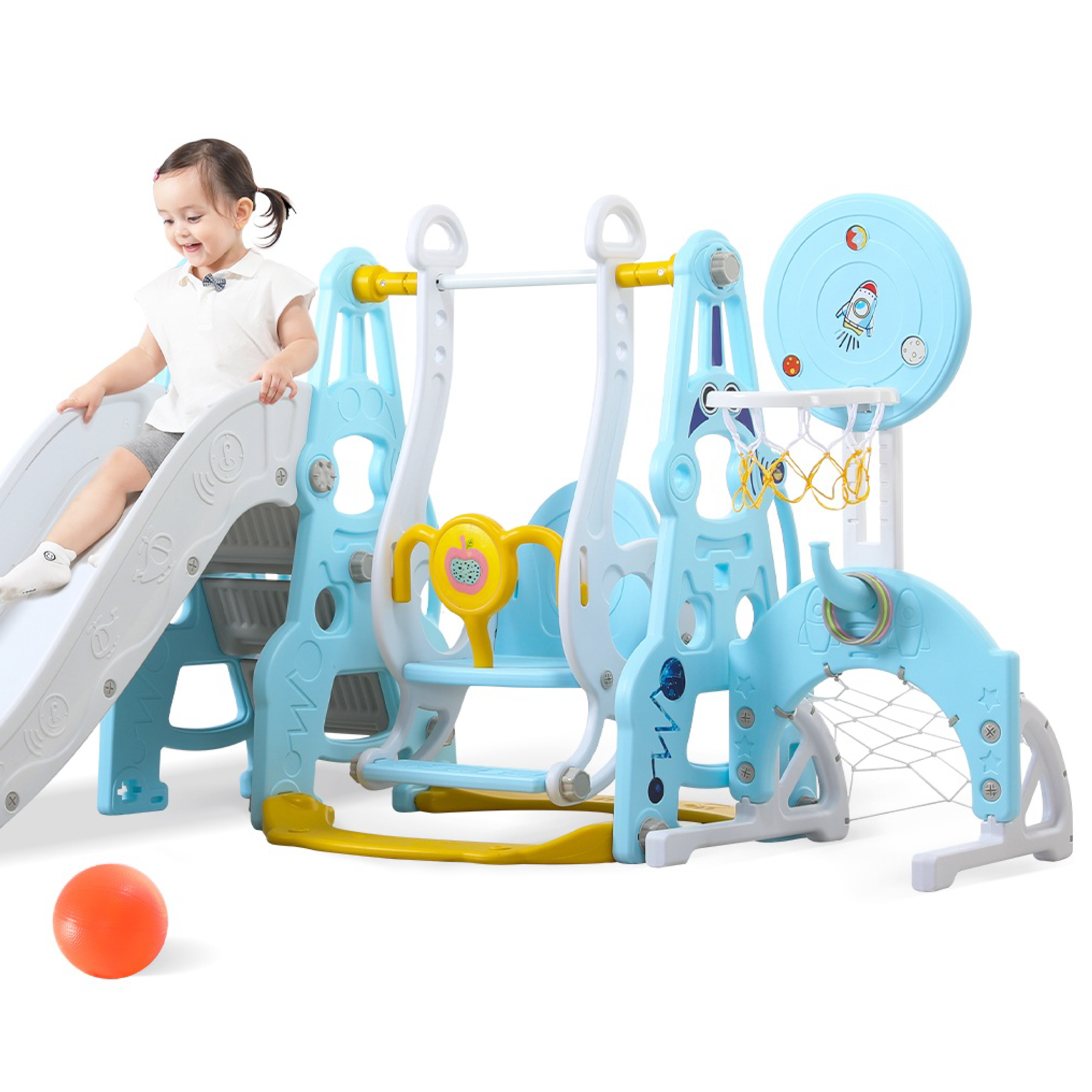 Kids swing and slide play set