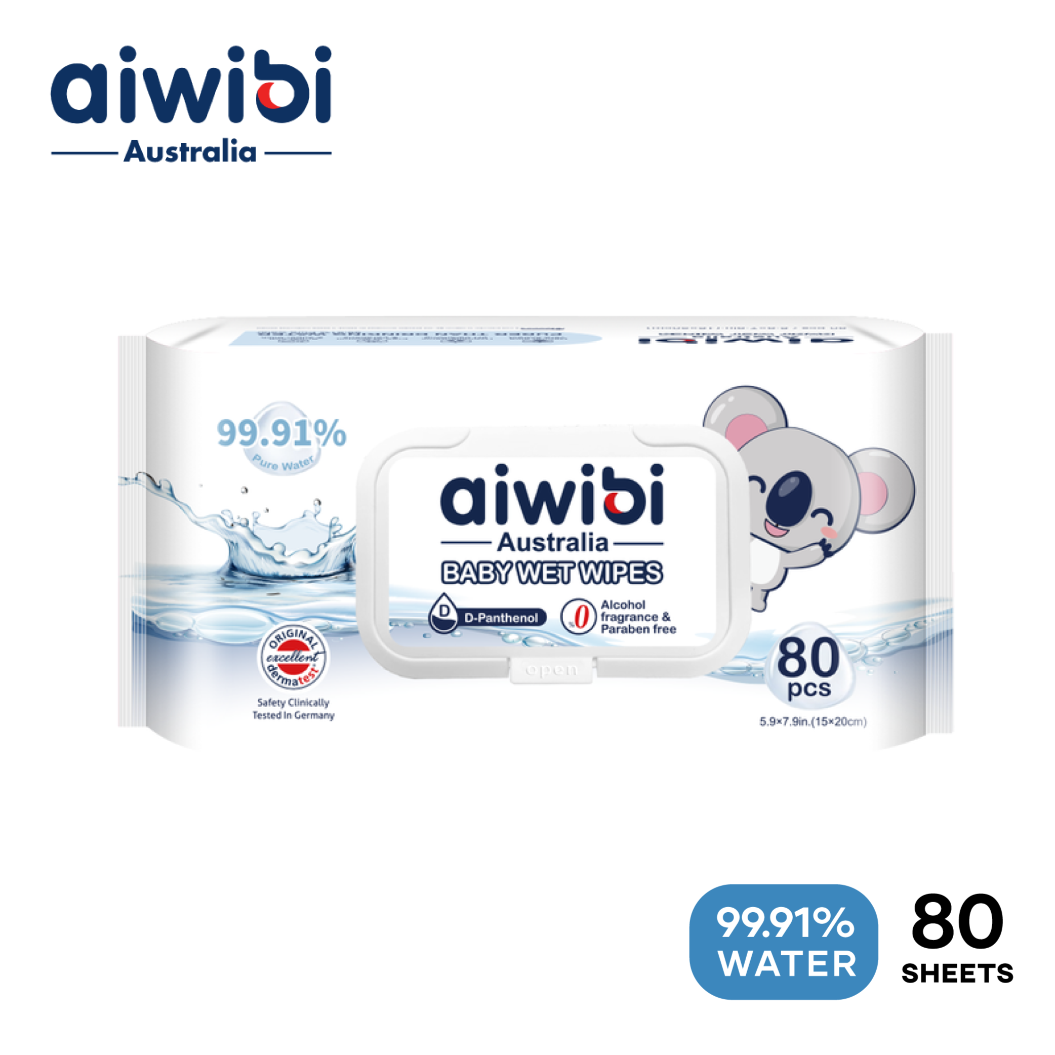 AIWIBI - 99.91% Pure Water - Wet Wipes (80pcs)