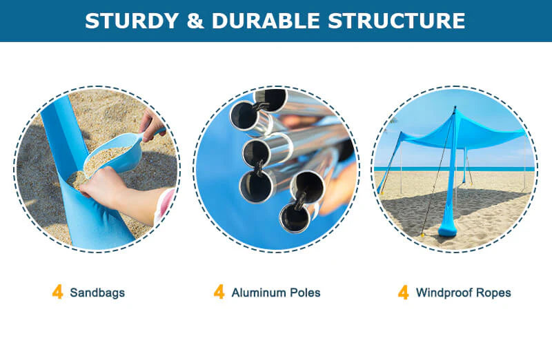 Portable sun shelter - 3x3 m