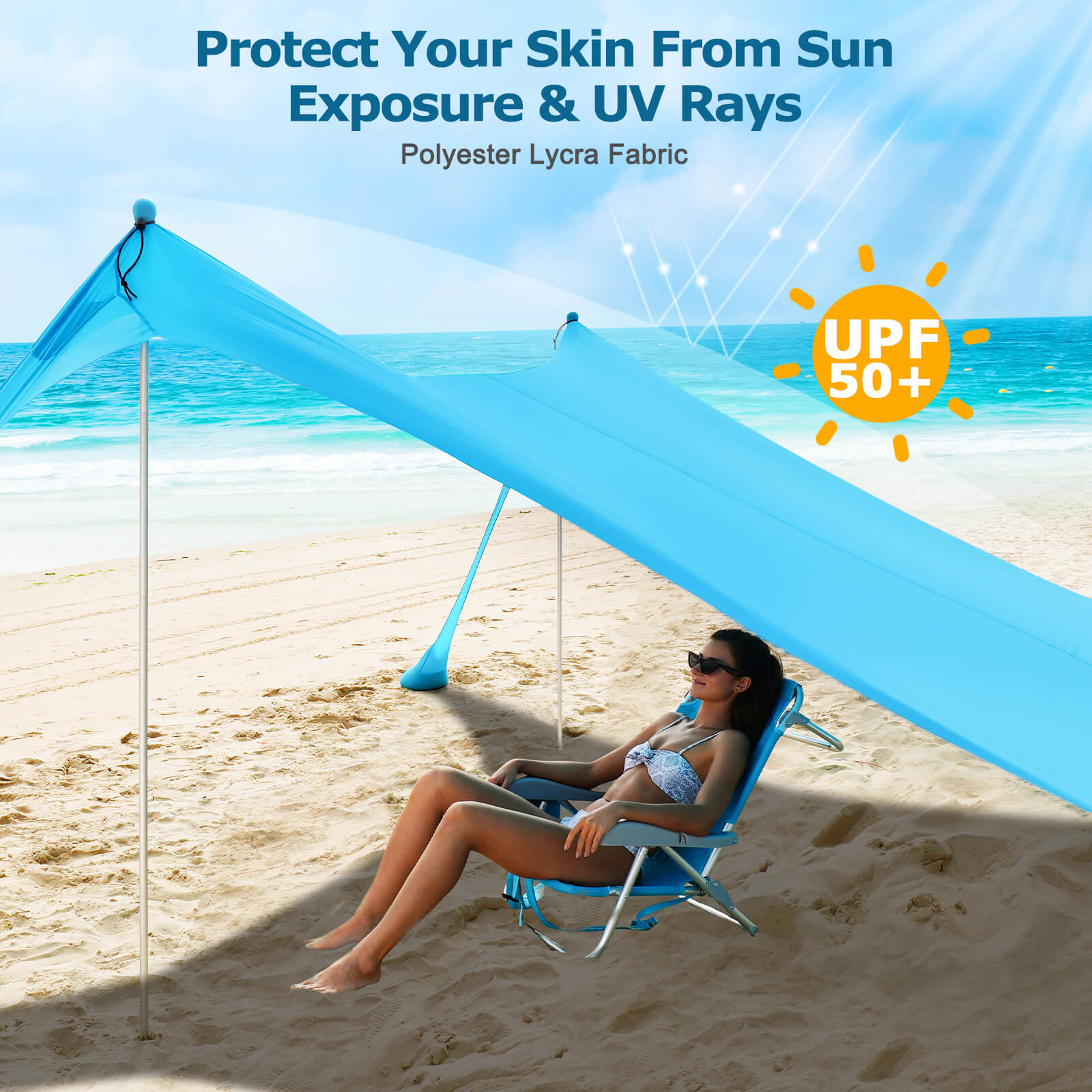 Portable sun shelter - 3x3 m