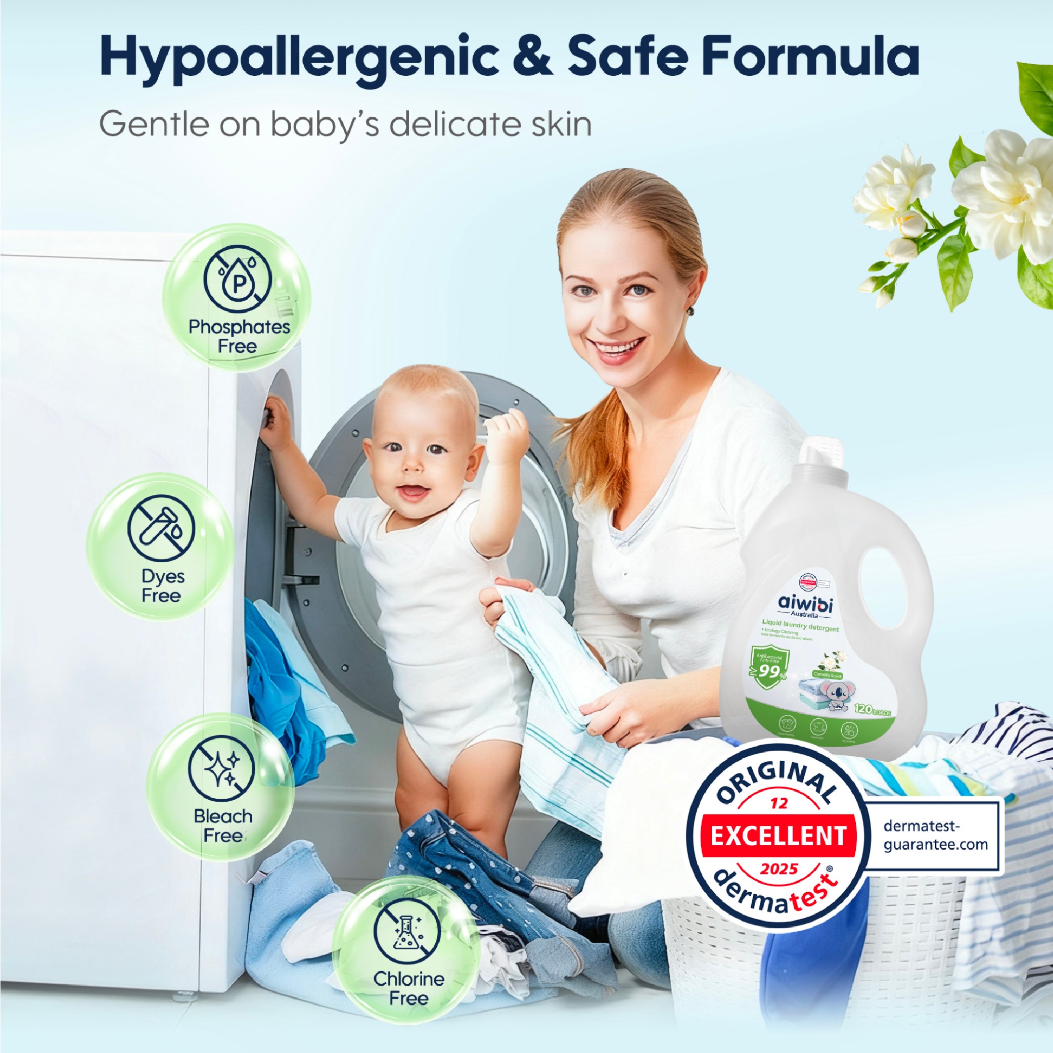 Aiwibi - Antibacterial Laundry Detergent - Camellia 1 L