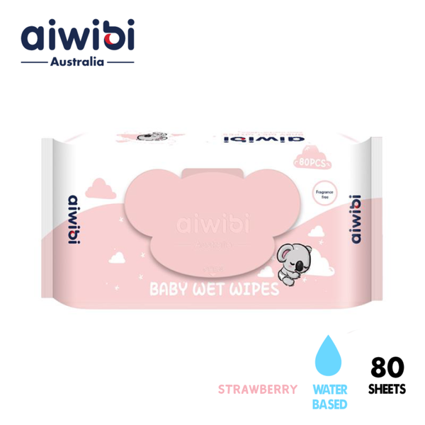AIWIBI Water-based Wet Wipes (80pcs) - Strawberry