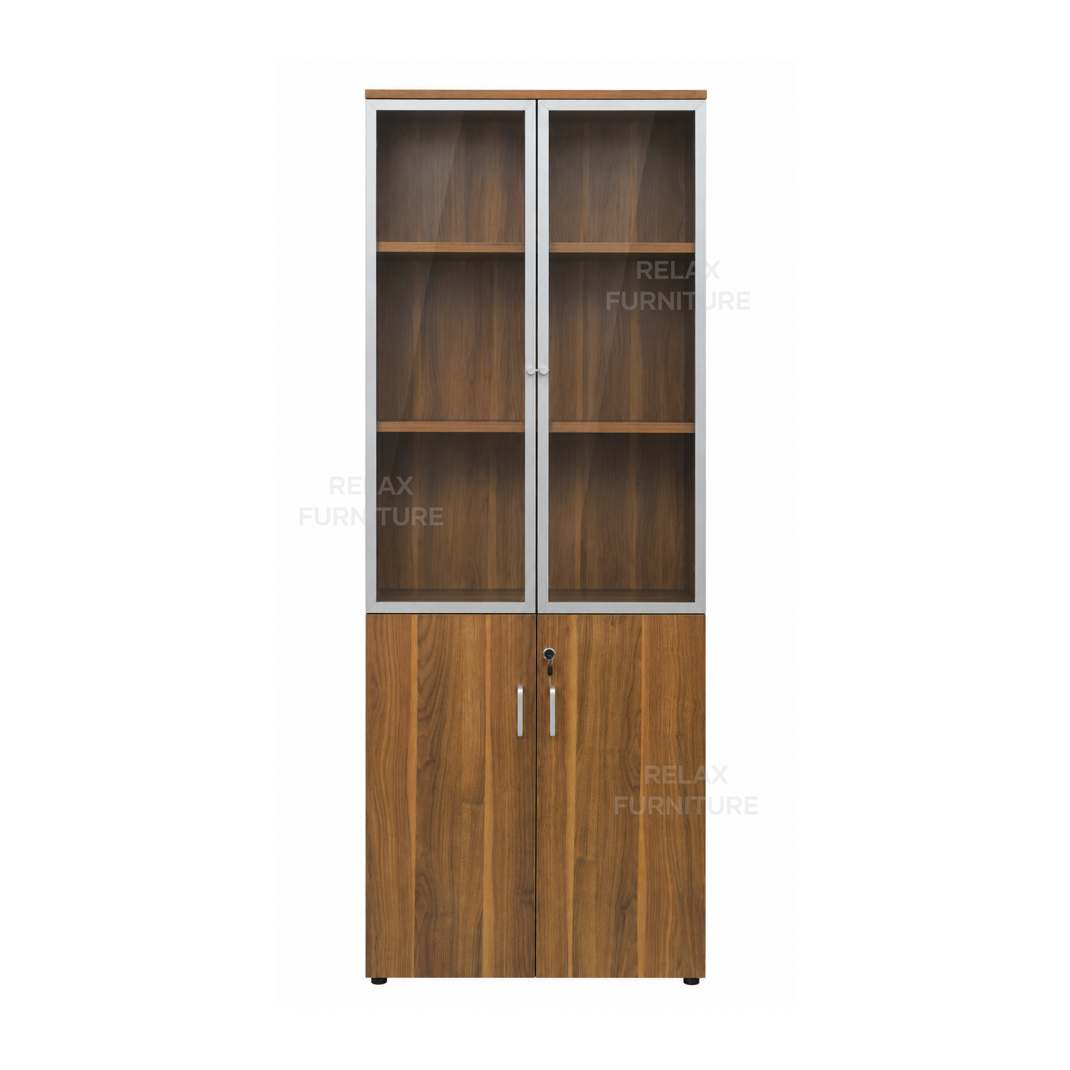 Filing Cabinet with Glass Doors
