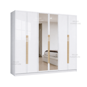 6 Door Wardrobe + 2 Mirror - Glossy