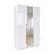 3 Door Wardrobe + Mirror - Glossy