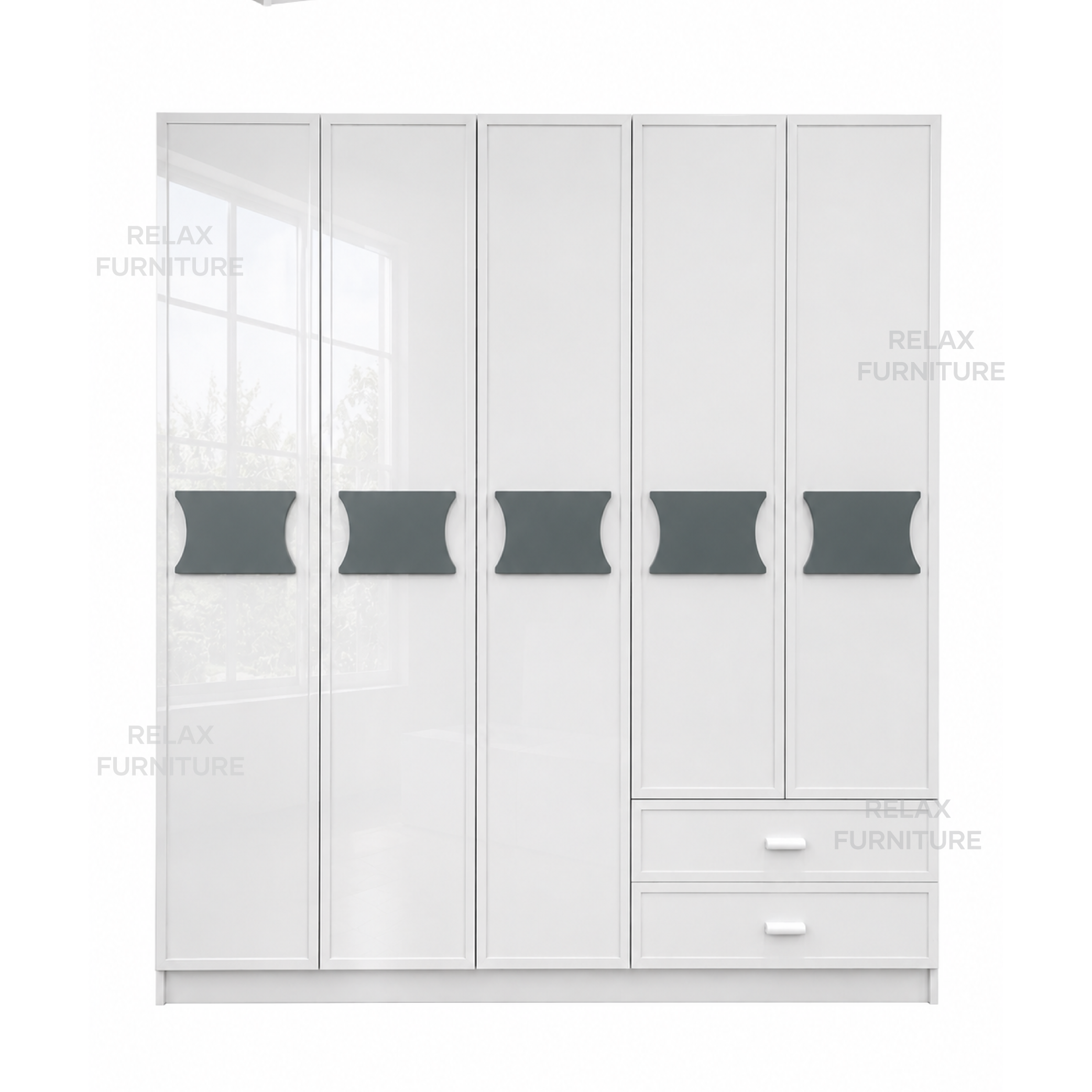 5 Door Wardrobe - Glossy
