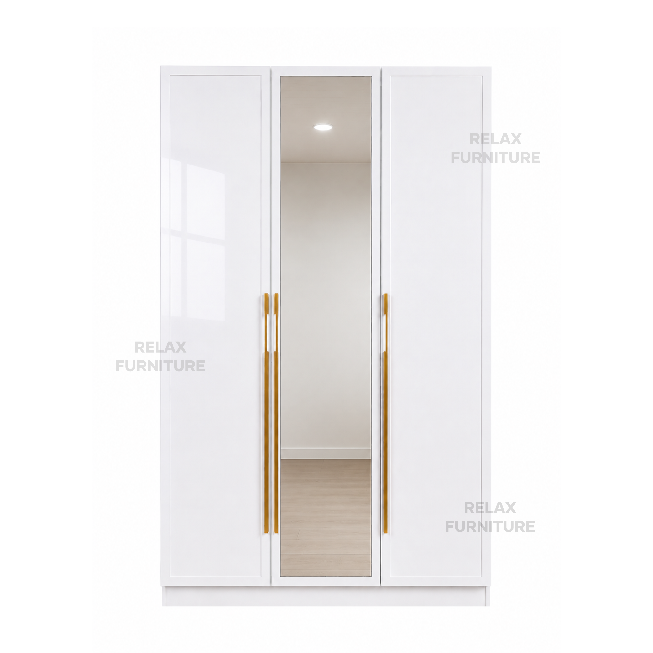 3 Door Wardrobe + Mirror - Glossy