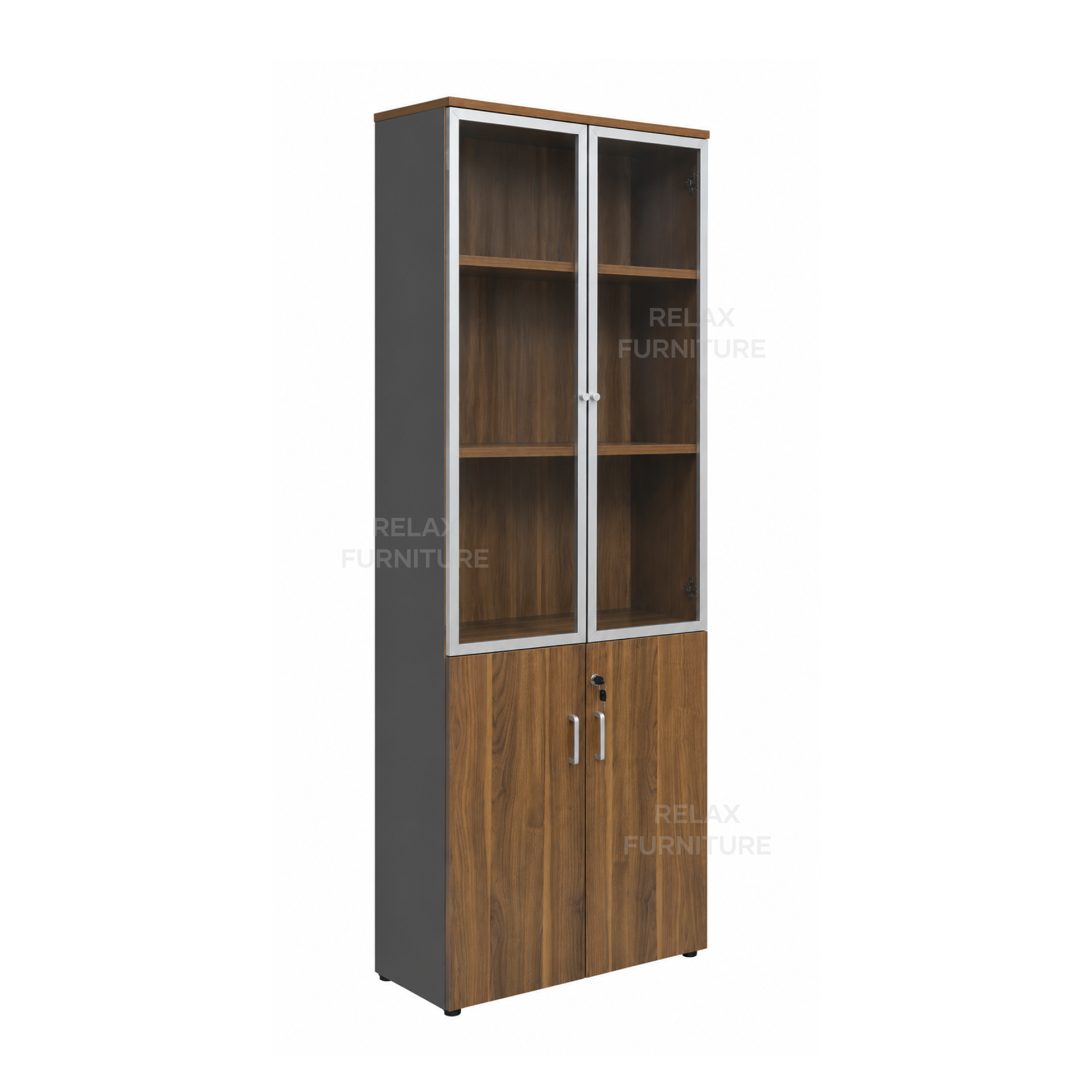 Filing Cabinet with Glass Doors
