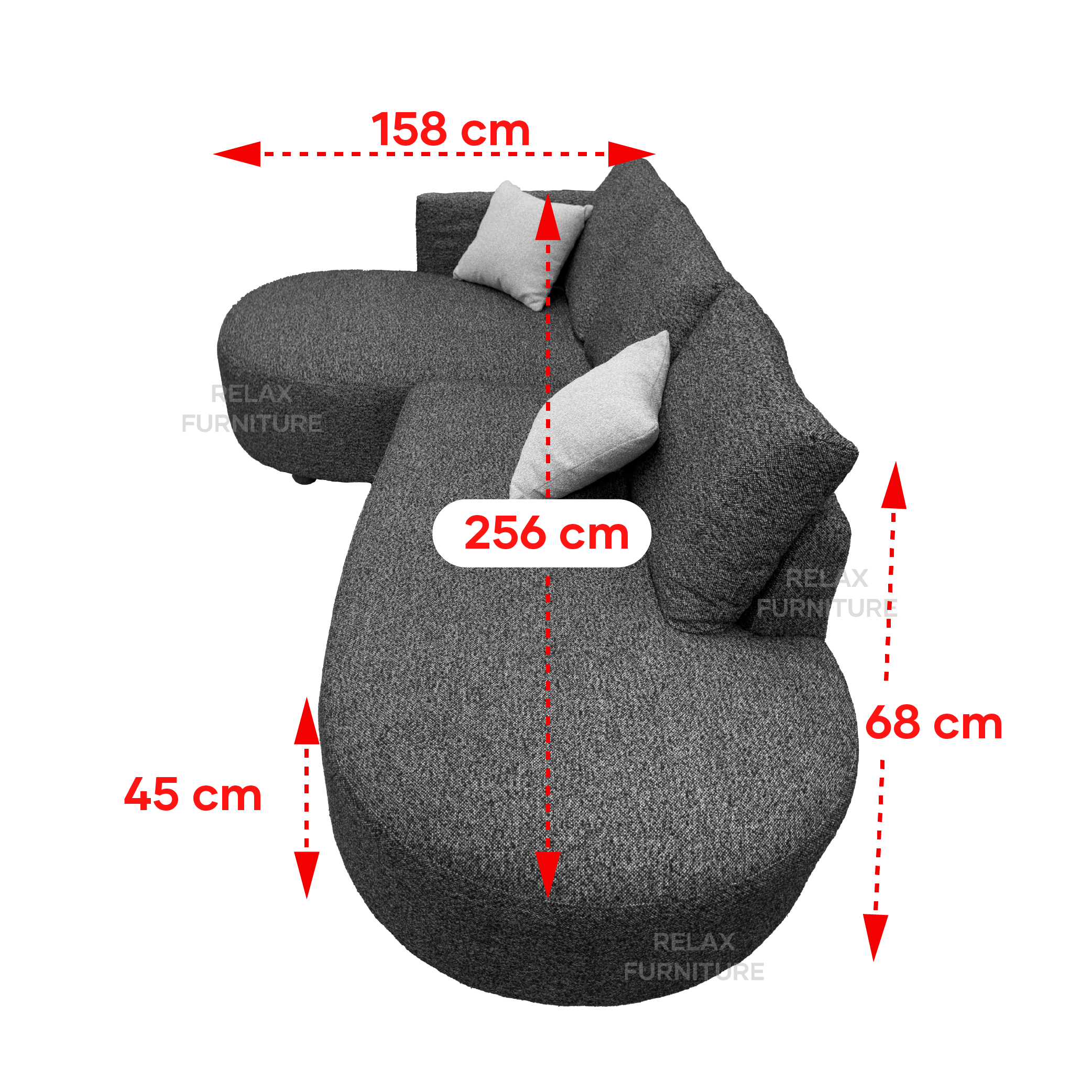 L-Sofa (2 sections) + Pillows