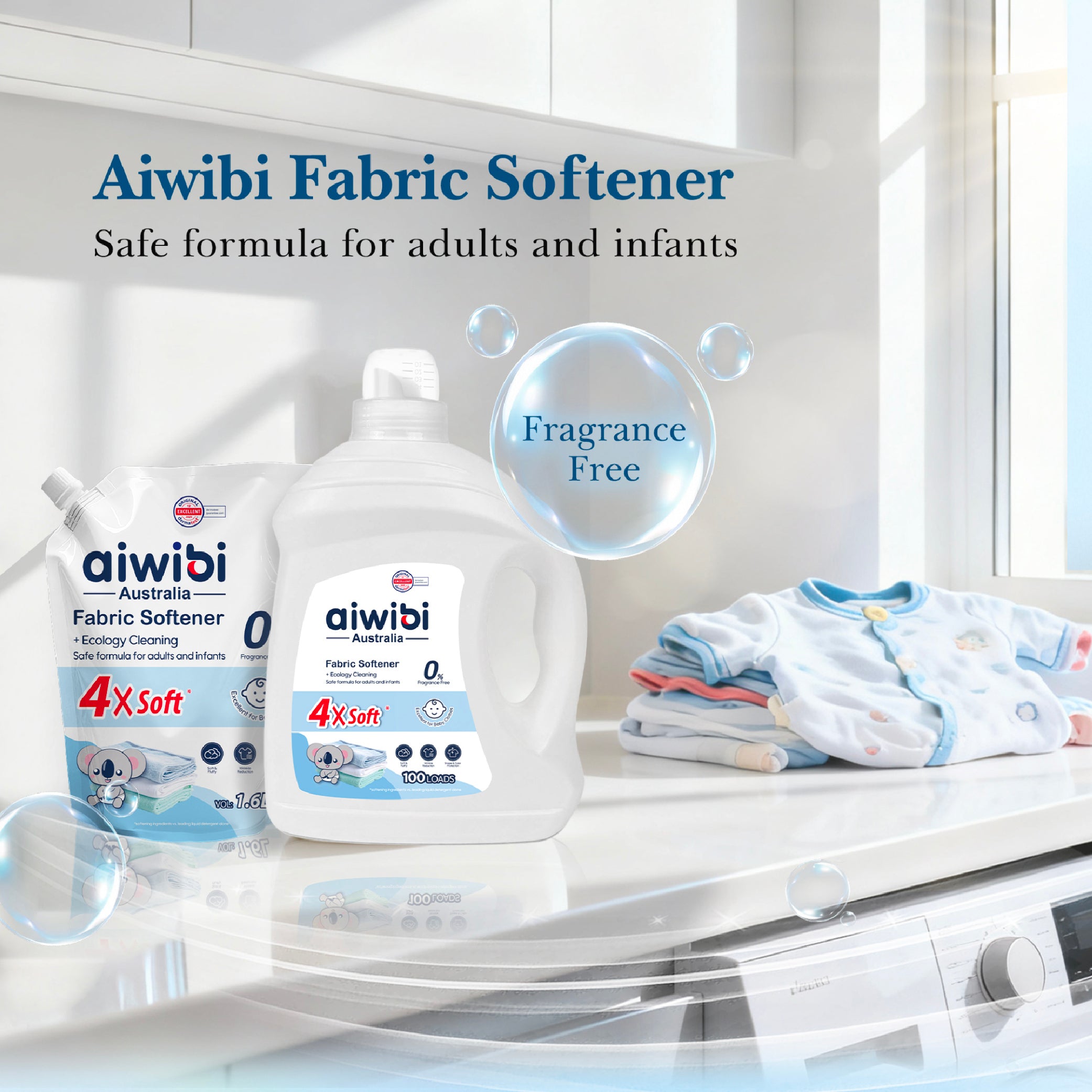 Aiwibi - Fabric Softener - Fragrance Free - 2.5 L