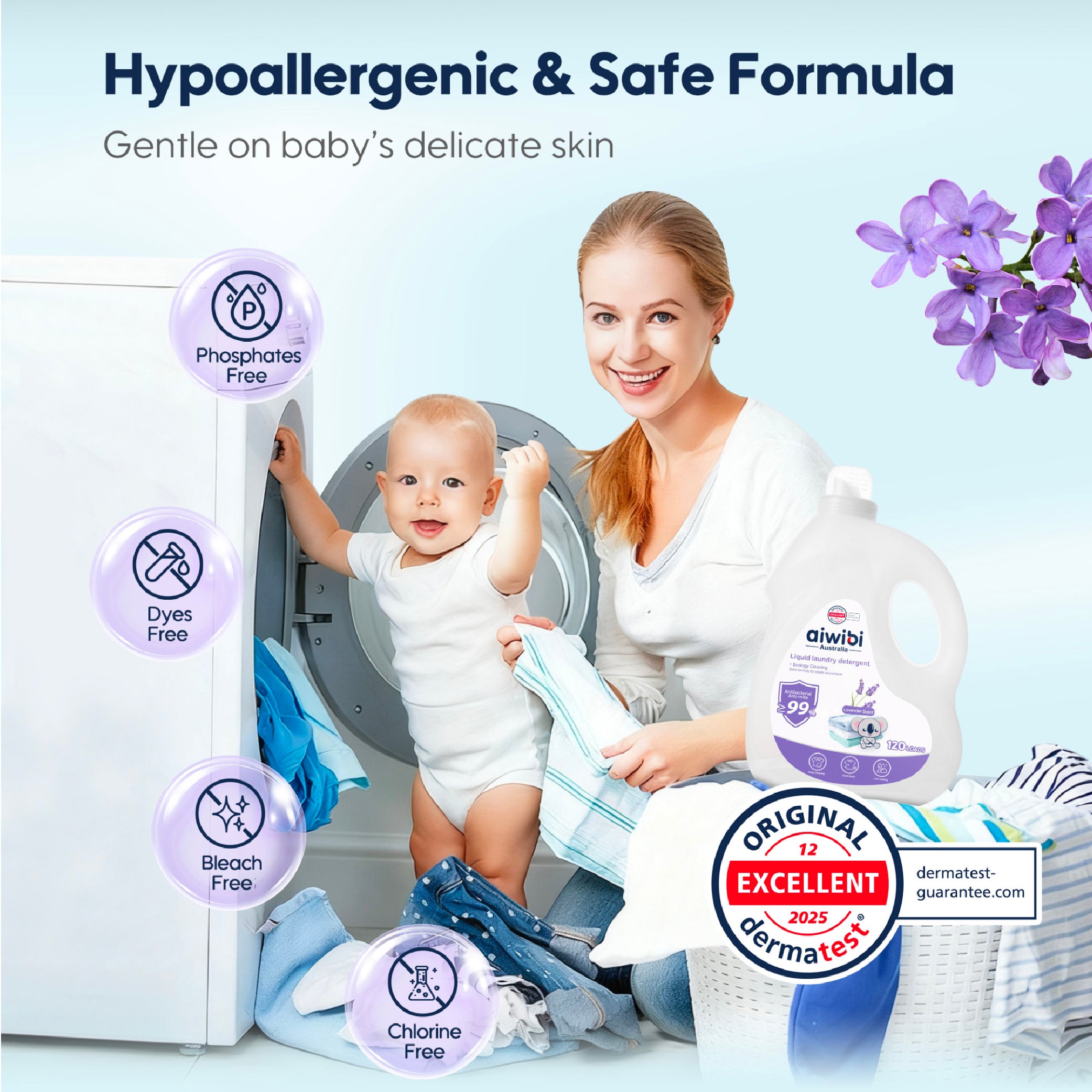 Aiwibi - Antibacterial Laundry Detergent - Lavender 3L