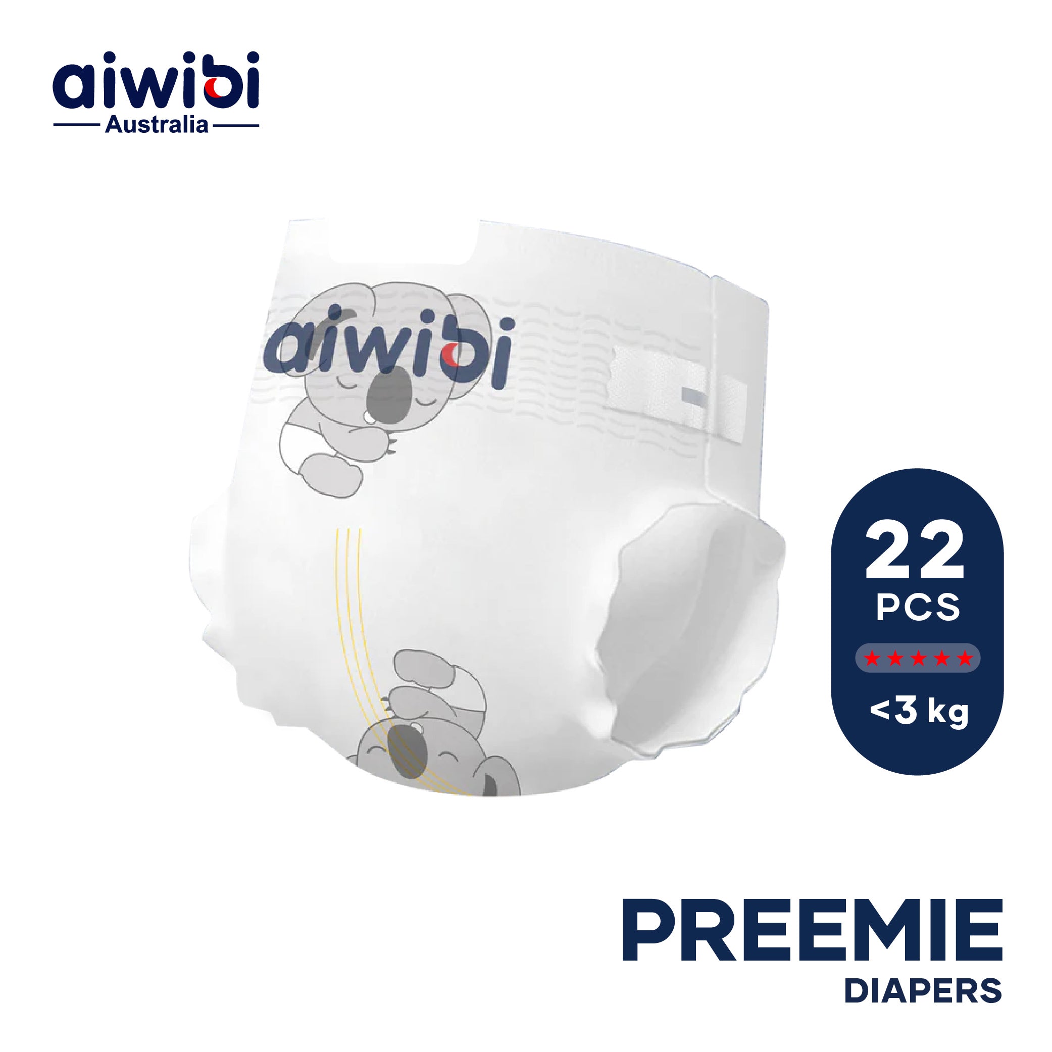 AIWIBI Diapers - PREEMIE - 22 pcs