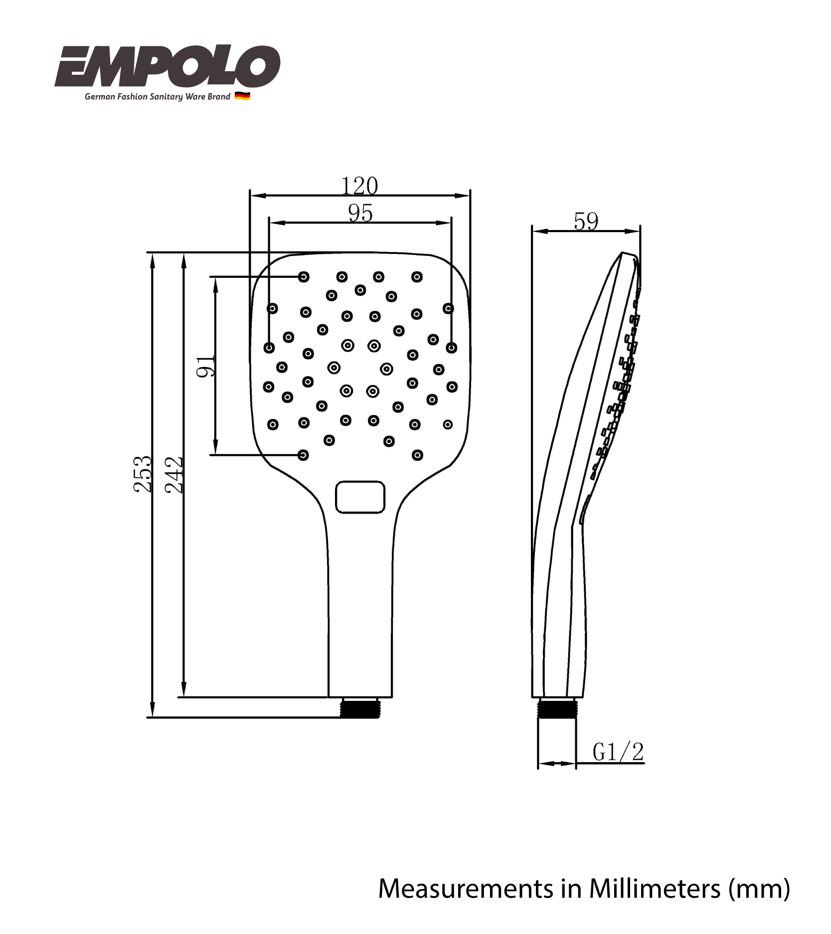 Hand shower - ABS - Chrome