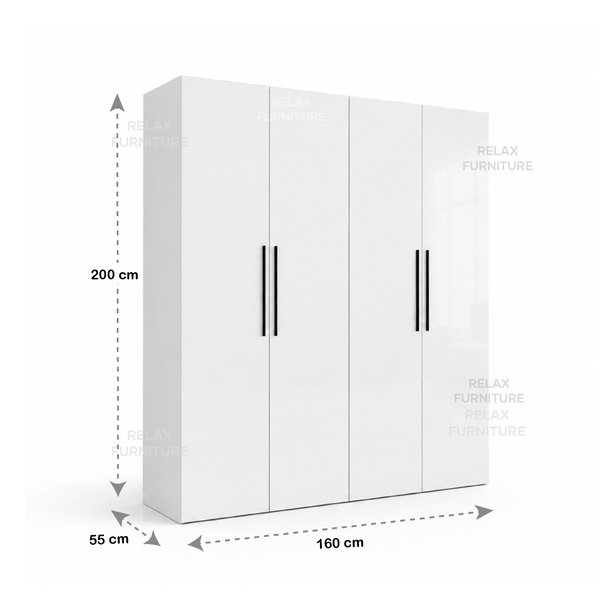 4 Door Wardrobe - Glossy