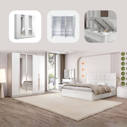Glossy Fiber Paint Coated Storage Bedroom set (with Mirror)