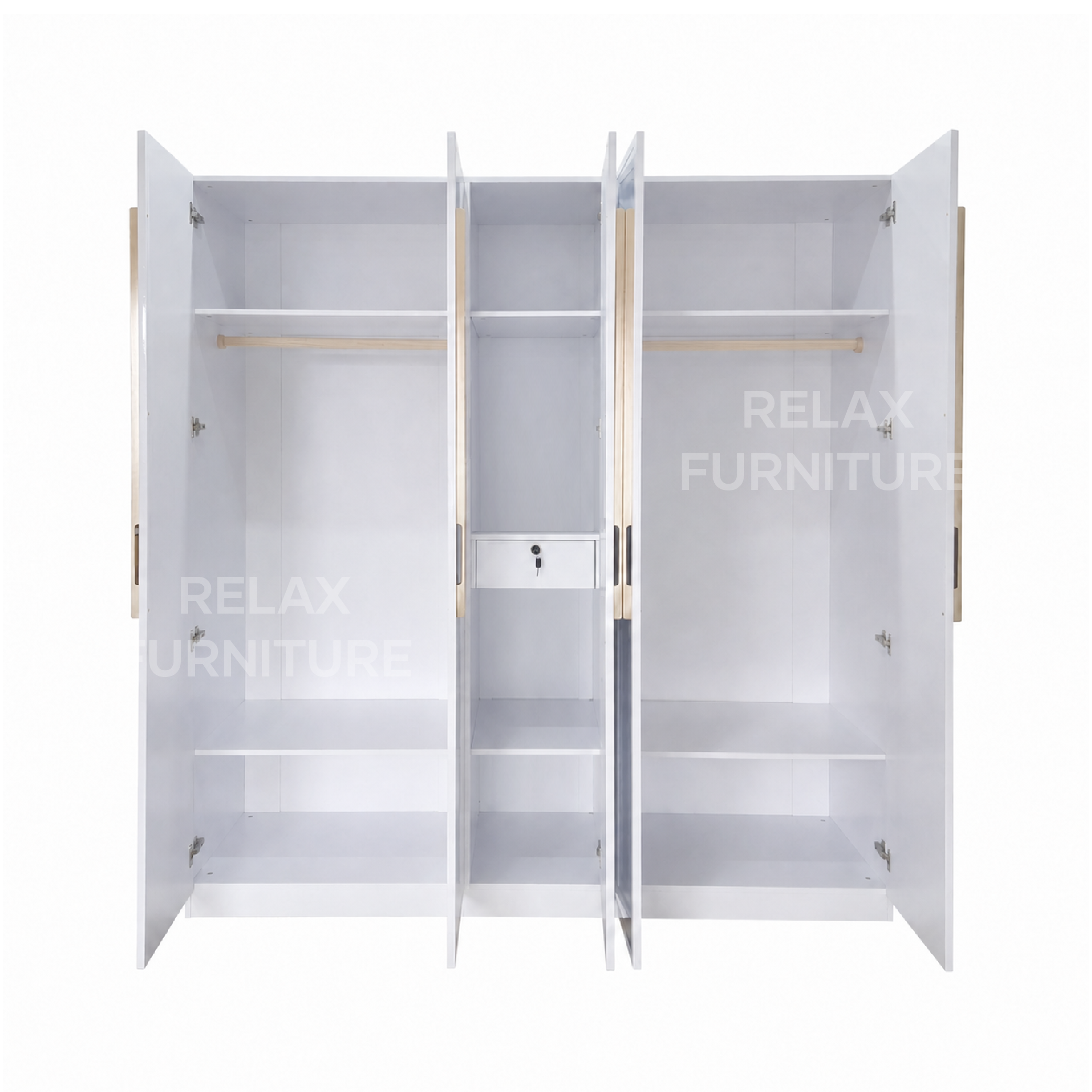 5 Door Wardrobe + 2 Mirror - Glossy
