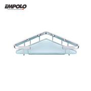 Corner glass basket - Brass & glass