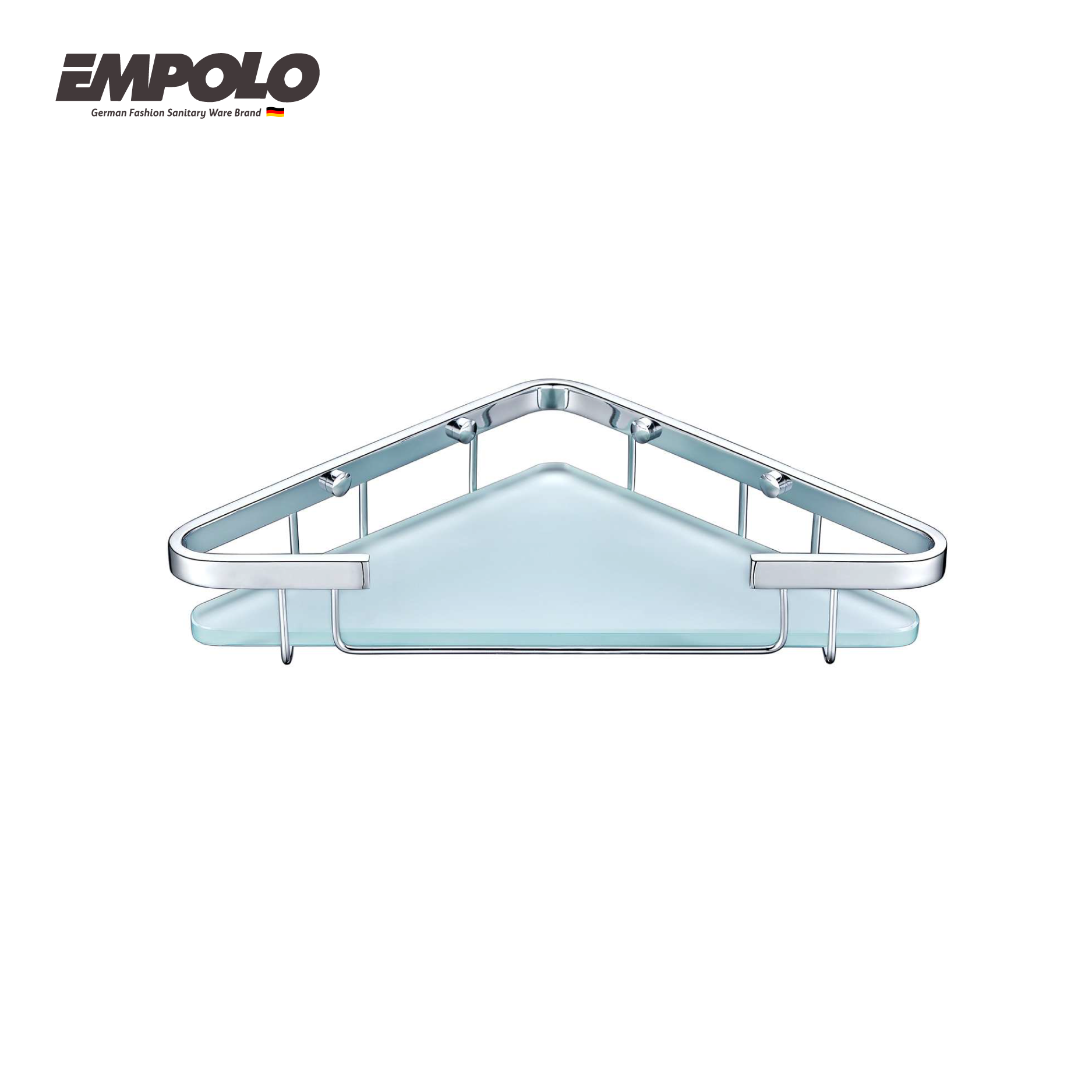 Corner glass basket - Brass & glass