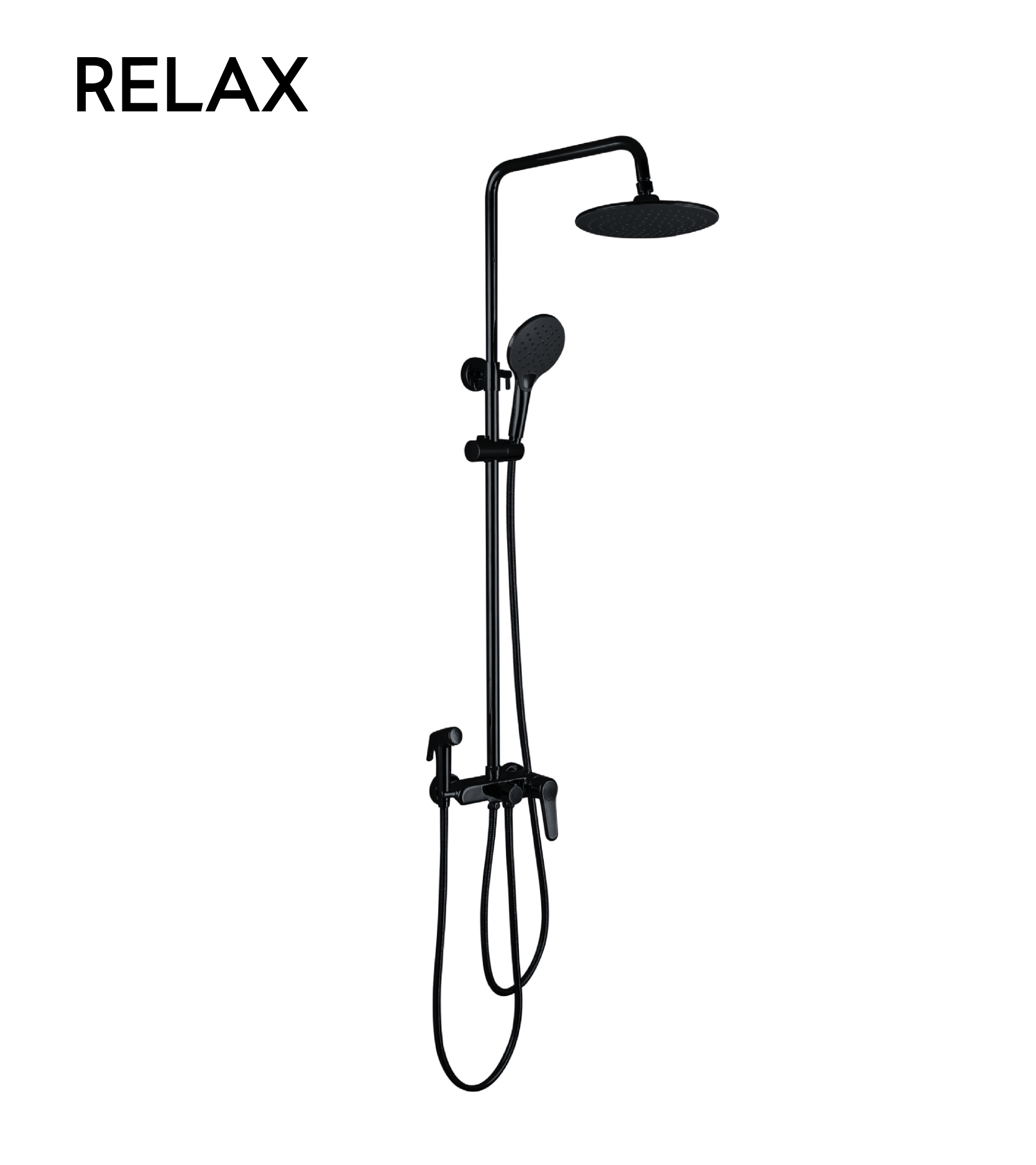 Rain shower column - Matte black