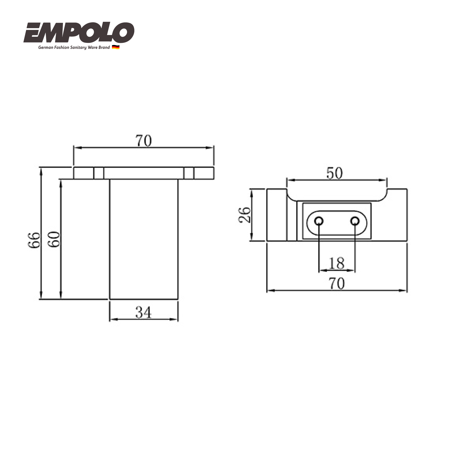 Double robe hook - Brass