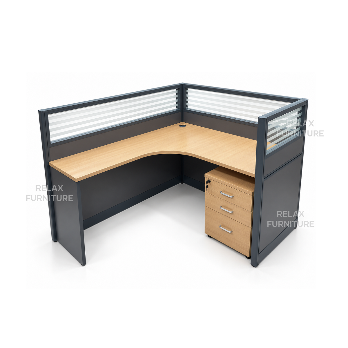 1 Person L-shaped Workstation