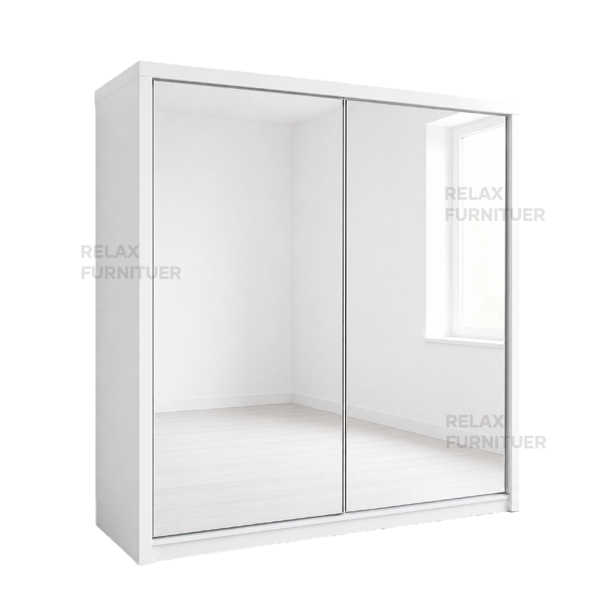2 Door sliding wardrobe with mirror (2m)